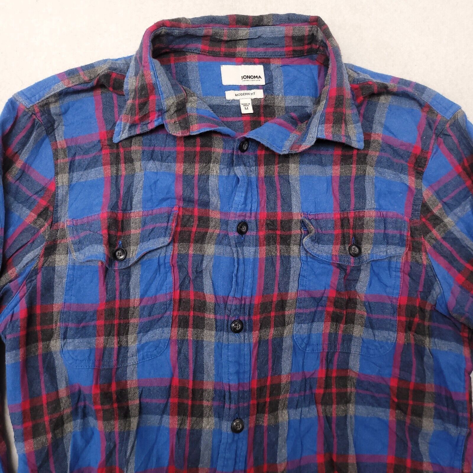 Sonoma Sonoma Tartan Flannel Button Up Shirt Mens Size Medium Blue Size US M / EU 48-50 / 2 - 1 Thumbnail