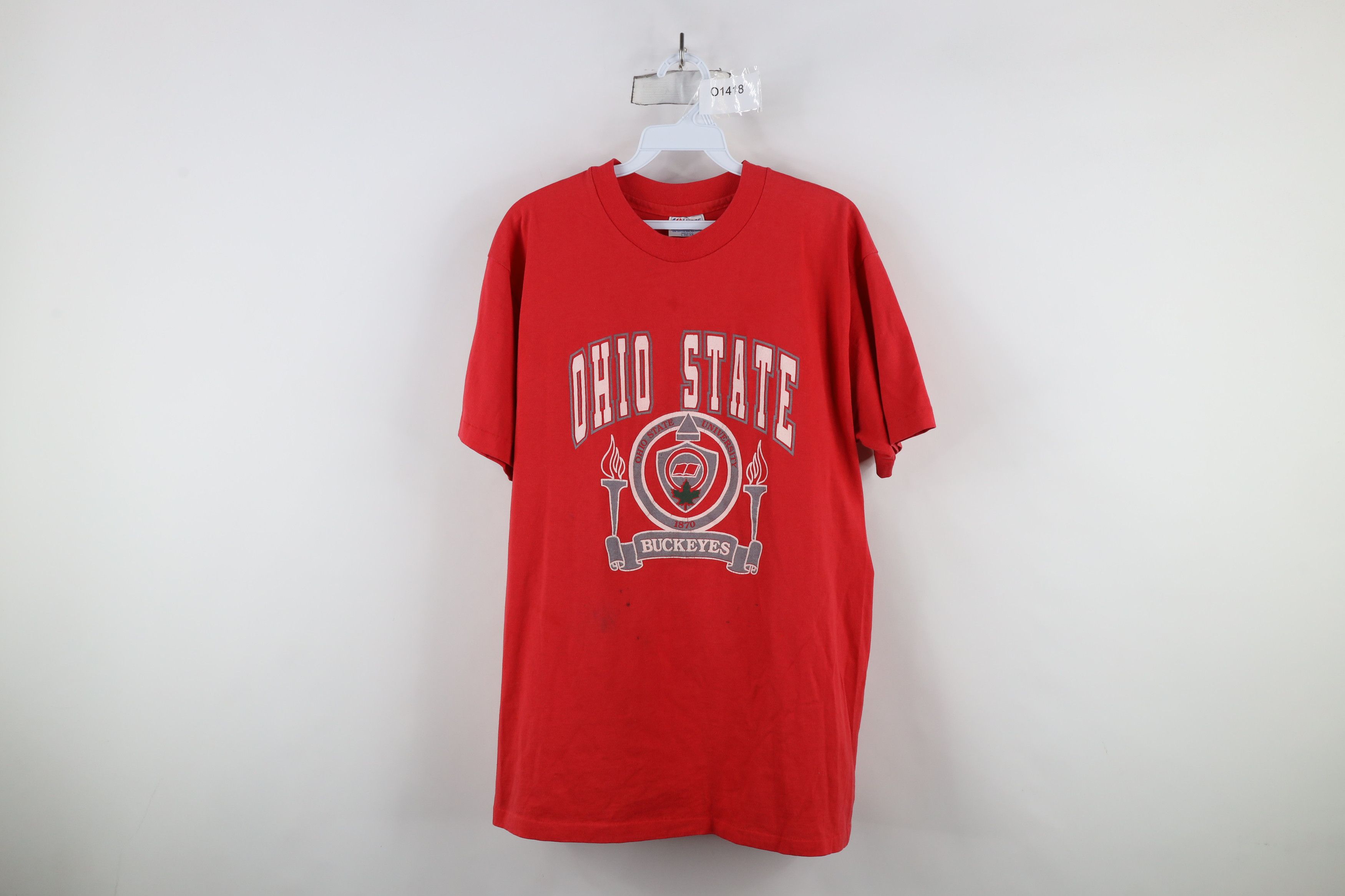 Hanes × Vintage Vintage 80s 90s Spell Out Ohio State University T-Shirt USA Size US L / EU 52-54 / 3 - 1 Thumbnail