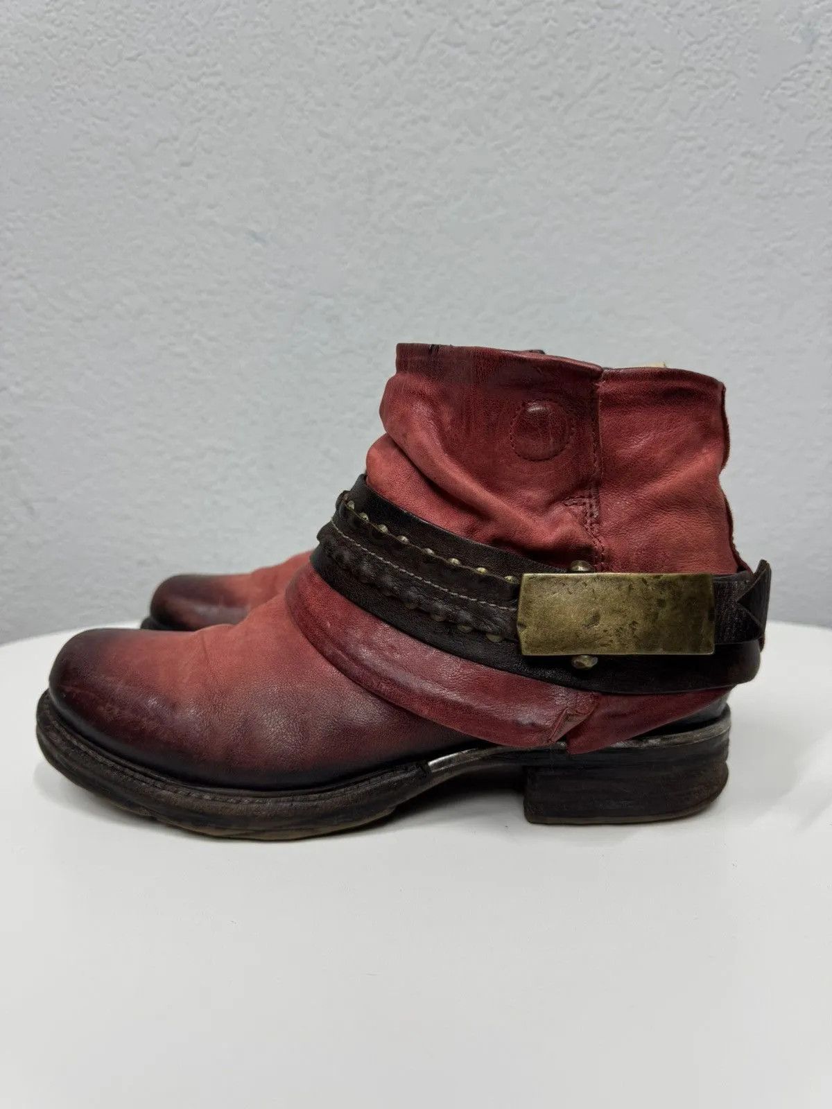 If Six Was Nine Vintage Leather Boots A S 98 Ankle Hight shoes Guidi Style Size US 7 / IT 37 - 6 Thumbnail