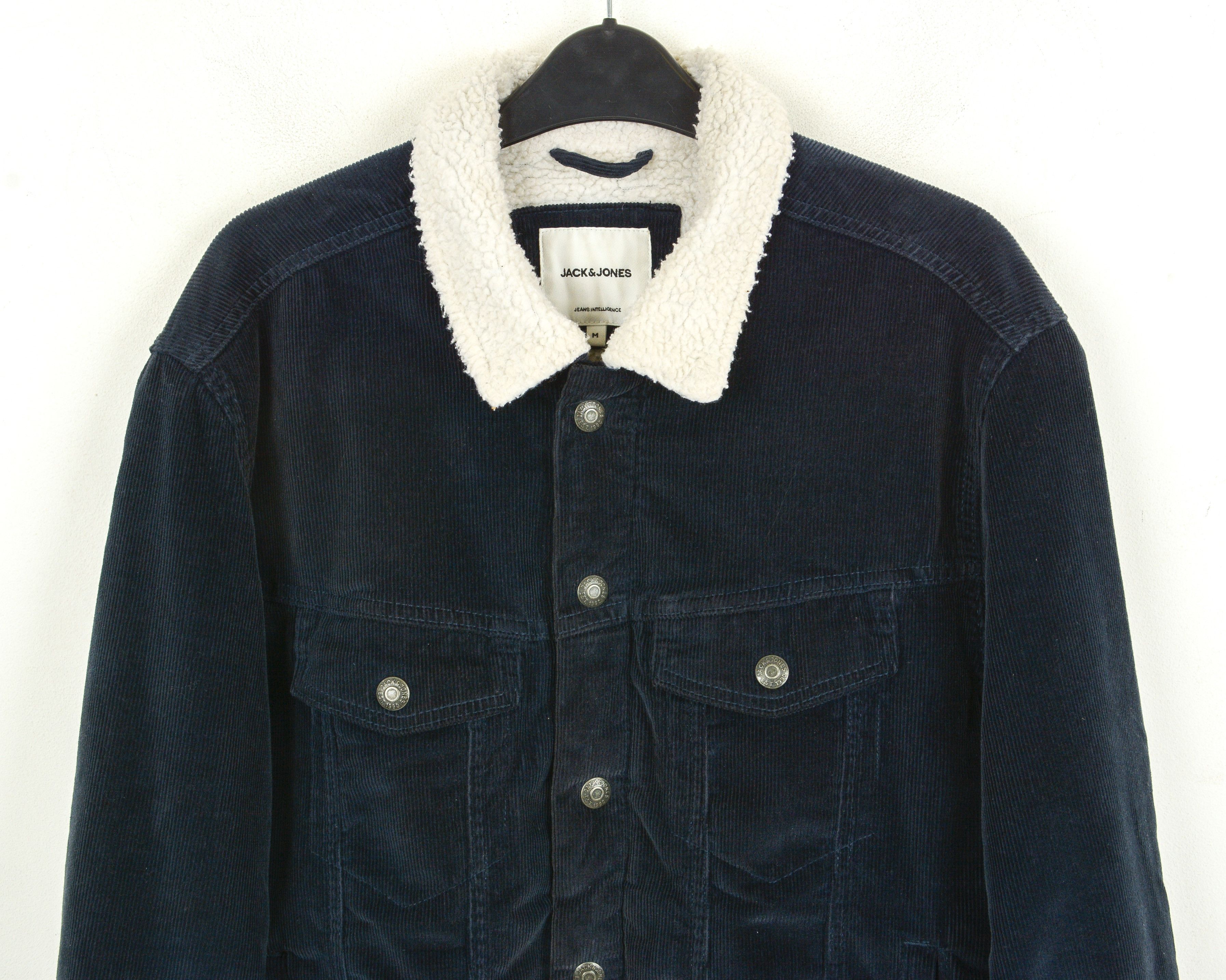 Jack & Jones Men M Trucker Cord Jacket Coat Sherpa Lined Corduroy Winter Size US M / EU 48-50 / 2 - 2 Thumbnail