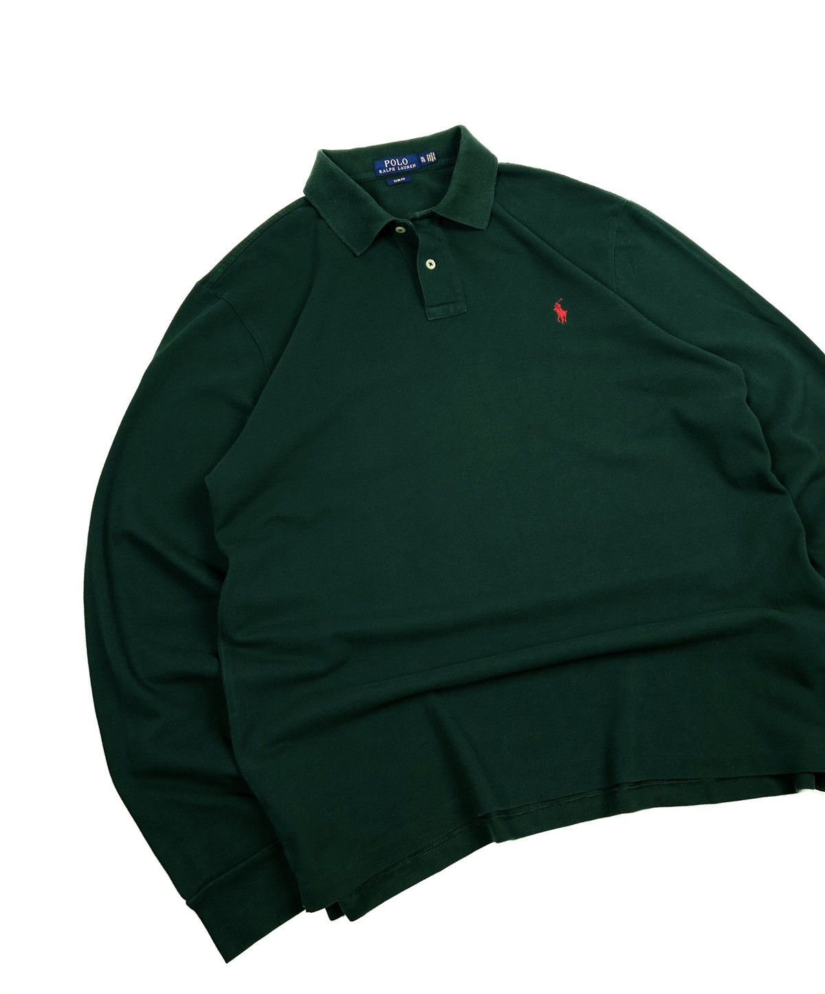 Polo Ralph Lauren × Vintage Vintage Polo Ralph Lauren Polo Longsleeve Green Rugby Size US XL / EU 56 / 4 - 3 Thumbnail