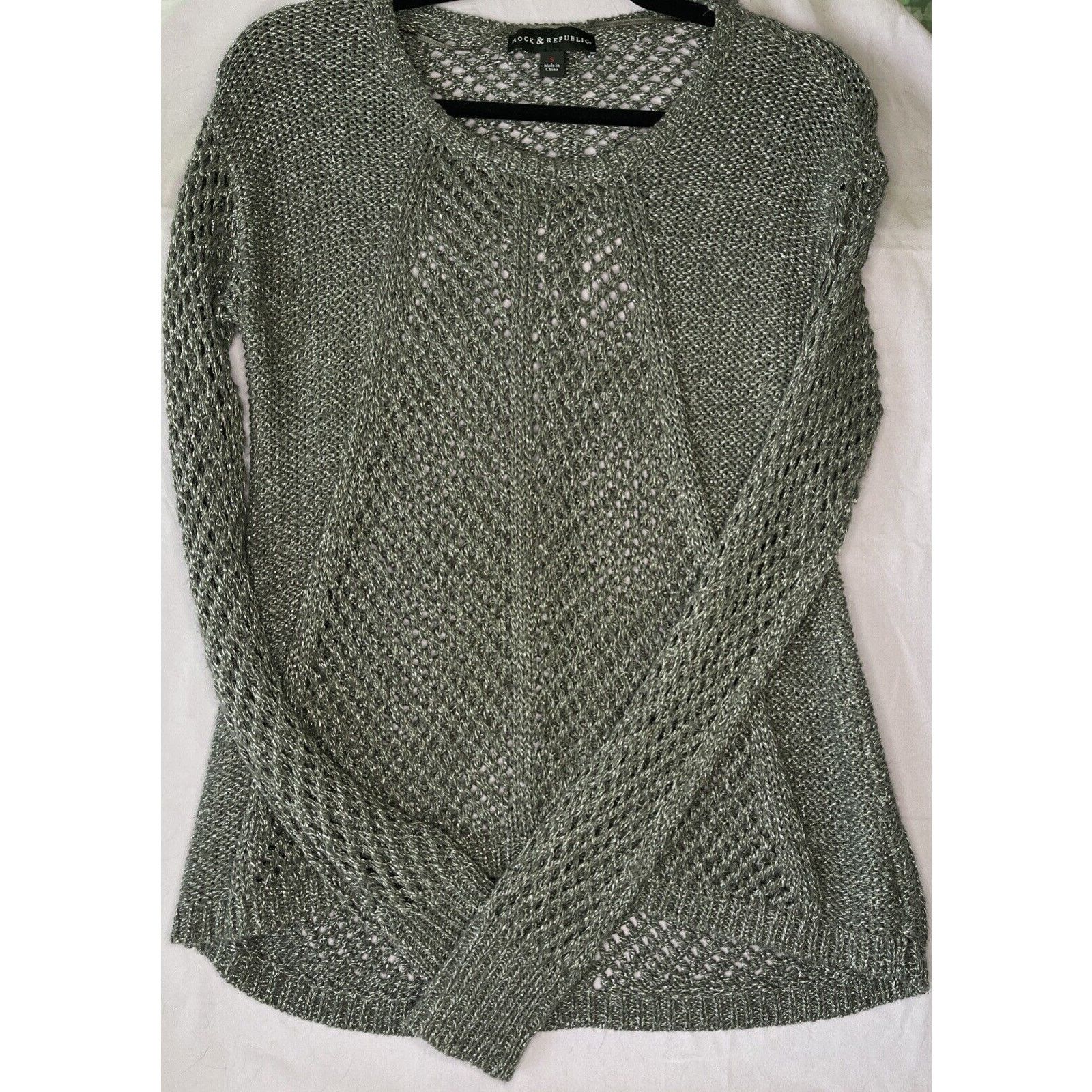 Rock & Republic Rock & Republic Womens Metallic Thread Sweater Large Size S / US 4 / IT 40 - 1 Thumbnail