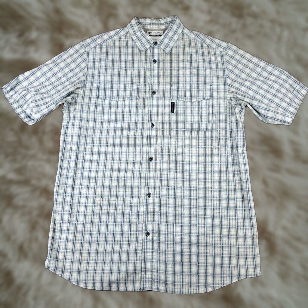 Vintage Columbia Shirt Mens XLT Blue Plaid Button Up Short Sleeve Stained Size US XL / EU 56 / 4 - 1 Thumbnail