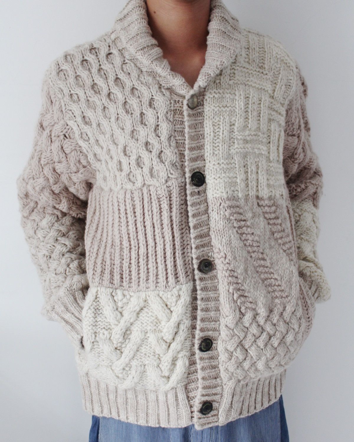 Japanese Brand AW2016 JOHN BULL HAND MADE KNIT SHAWL COLLAR CARDIGAN Size US M / EU 48-50 / 2 - 3 Thumbnail