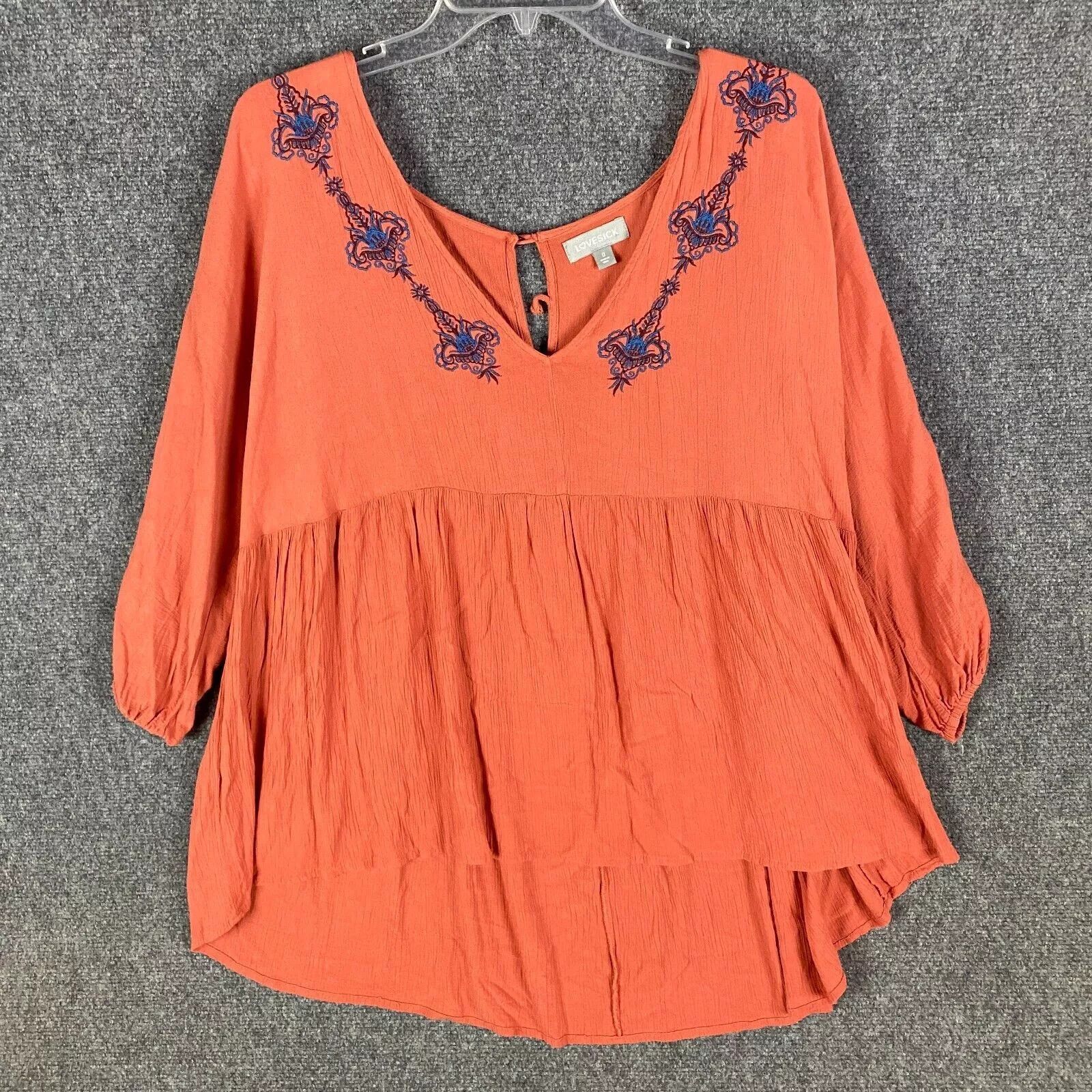 Other Lovesick Blouse Women's Size 0 Casual 3/4 Sleeve 100% Rayon Size XS / US 0-2 / IT 36-38 - 1 Thumbnail