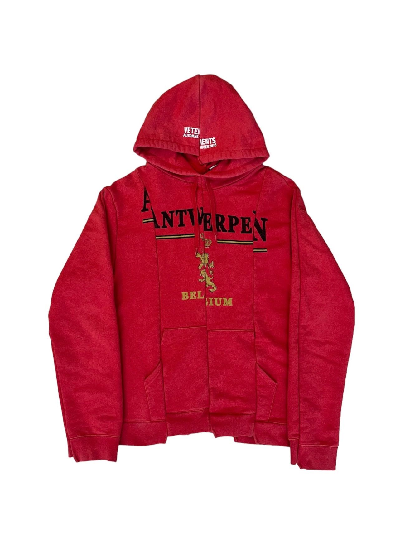 Pre-owned Vetements Aw17 Antwerpen Reconstructed Hoodie Red | ModeSens
