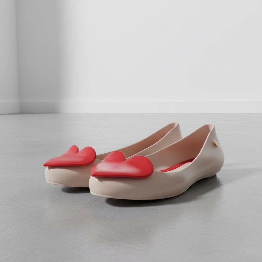 Melissa The Melissa Heart Rubber Ballerinas Size US 4.5 / IT 34.5 - 2 Thumbnail