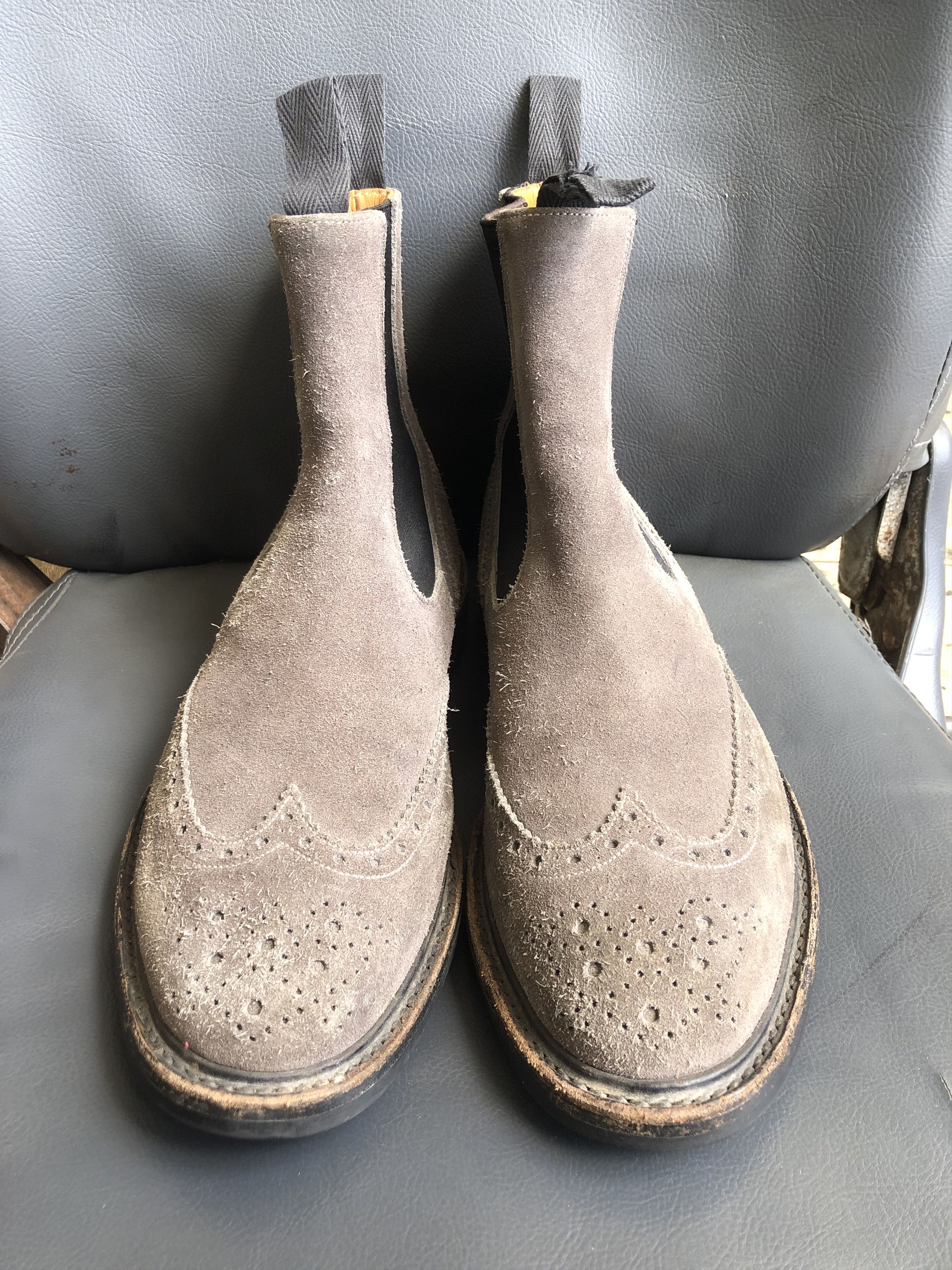 Tricker's Tricker’s Henry Grey Suede Men’s Chelsea Boot Size 9.5 Size US 10.5 / EU 43-44 - 3 Thumbnail
