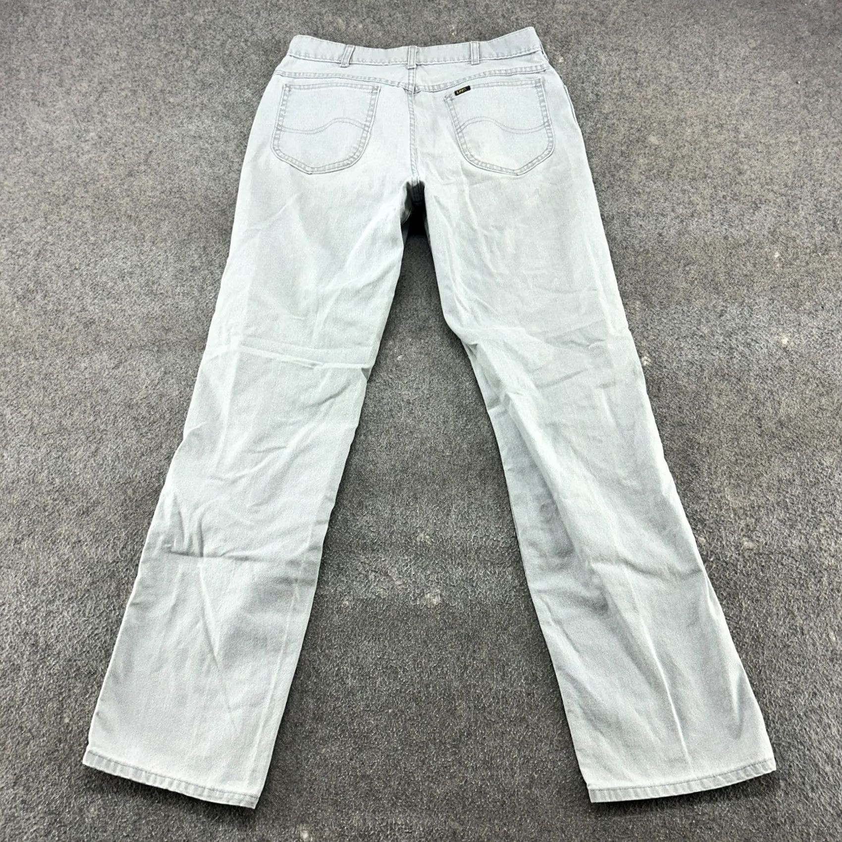 Lee VINTAGE Lee Jeans Men 34x34 Gray Bootcut Straight Distressed 90s Cowboy Wrangler 13MWZ 5-Pocket Cotton Denim Light Wash Medium Wash Regular Fit Size US 34 / EU 50 - 5 Thumbnail