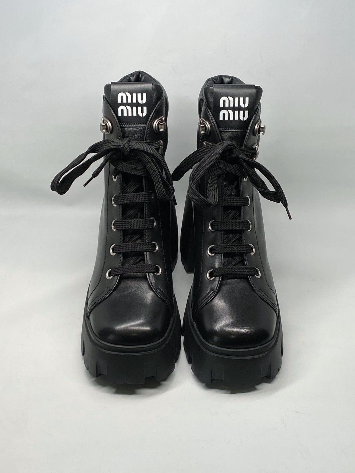 Miu Miu Miu Miu Block Heel Platform Combat Boots size 41 Size US 11 / IT 41 - 4 Thumbnail