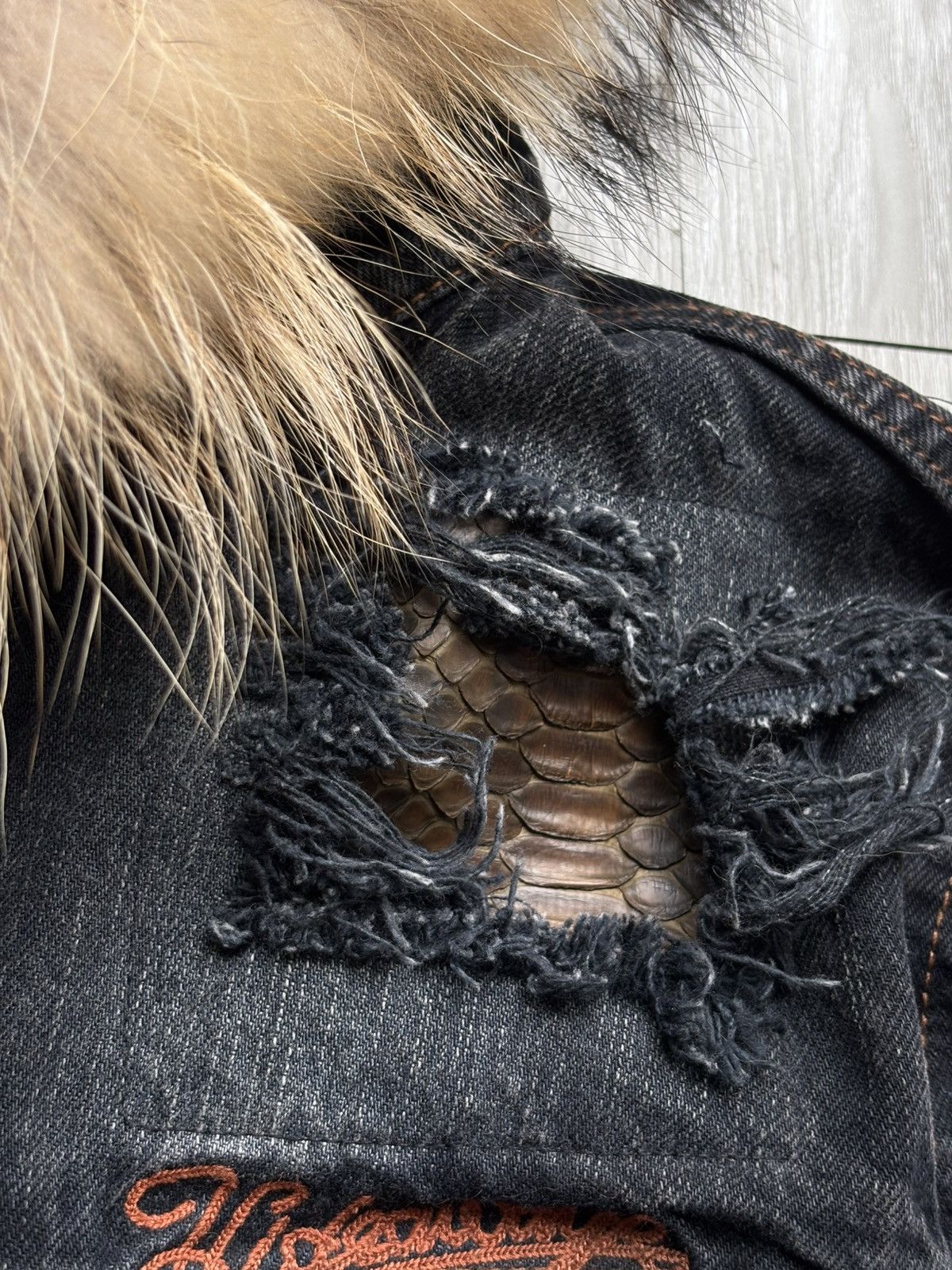 Japanese Brand HIDEAWAYS fur denim jacket Size US M / EU 48-50 / 2 - 3 Thumbnail