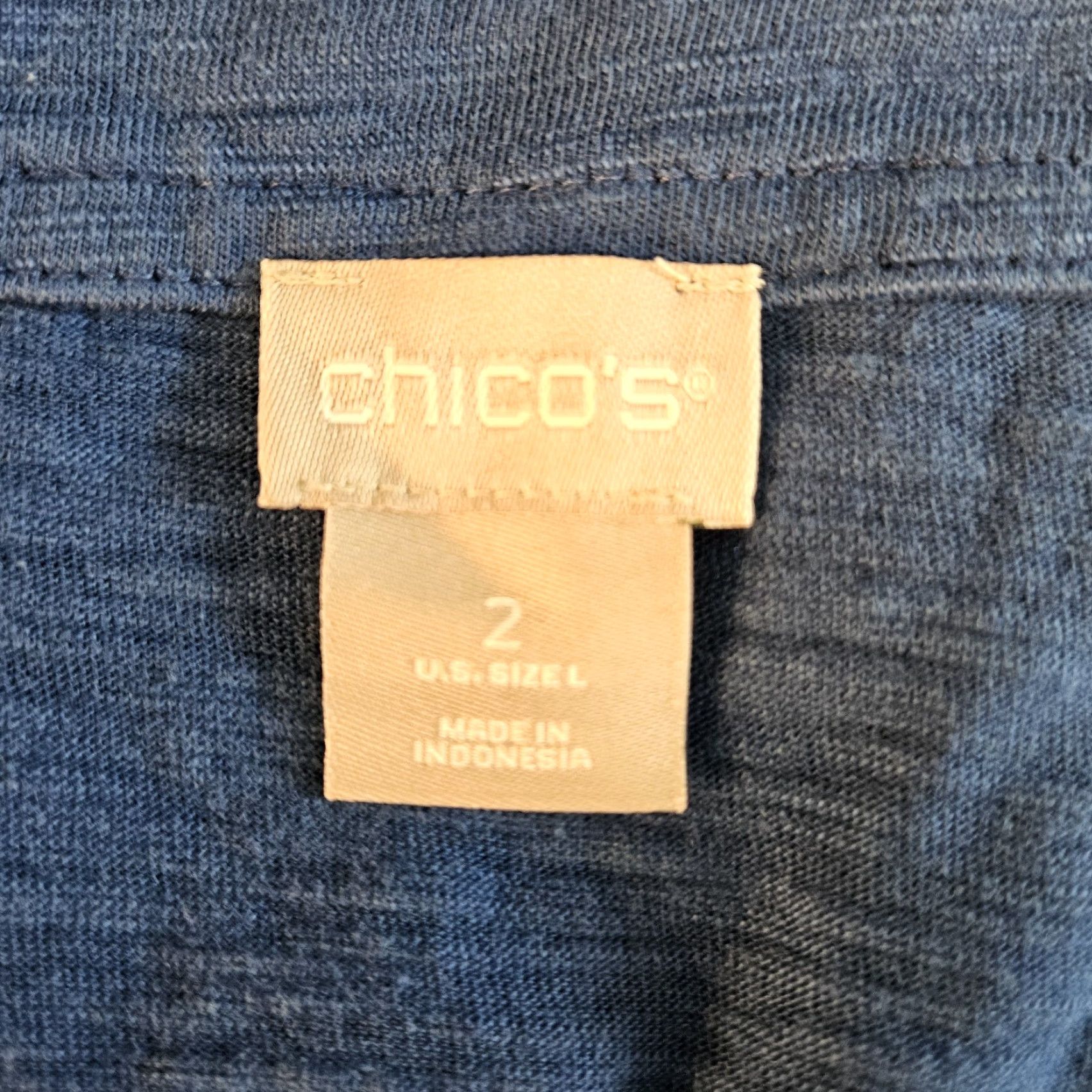 Vintage Chico's Womens Top Shirt 3/4 Sleeve Blue Size L Cotton Blend Solid Womens Size L / US 10 / IT 46 - 5 Thumbnail