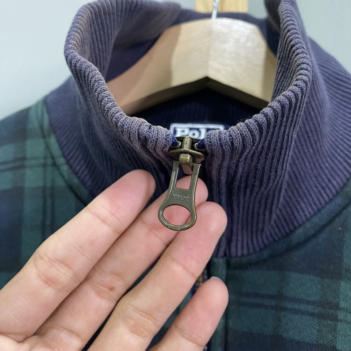 Polo Ralph Lauren VTG Polo Ralph Lauren Blackwatch Plaid Half-Zip Sweatshirt Size US M / EU 48-50 / 2 - 10 Thumbnail