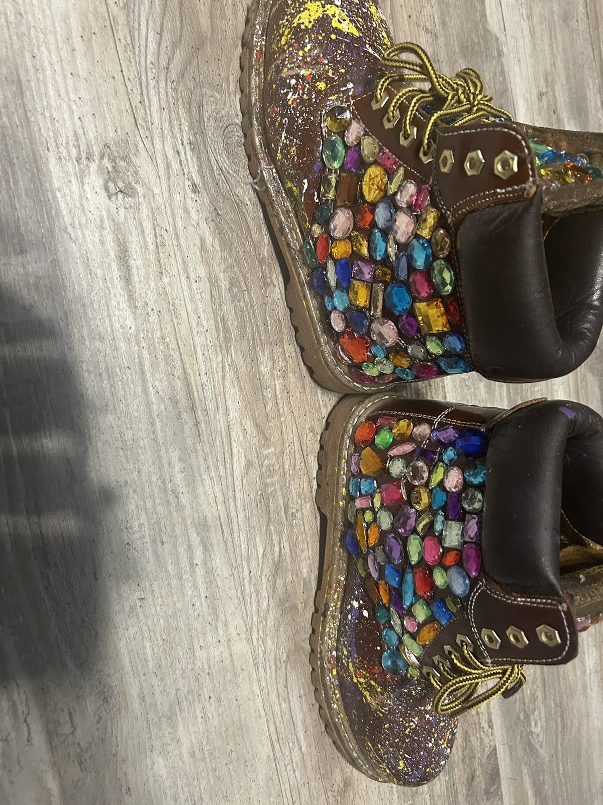 Designer Slumxweirdo Shattered Gem Industrial Work Boot Size US 7.5 / EU 40-41 - 6 Thumbnail