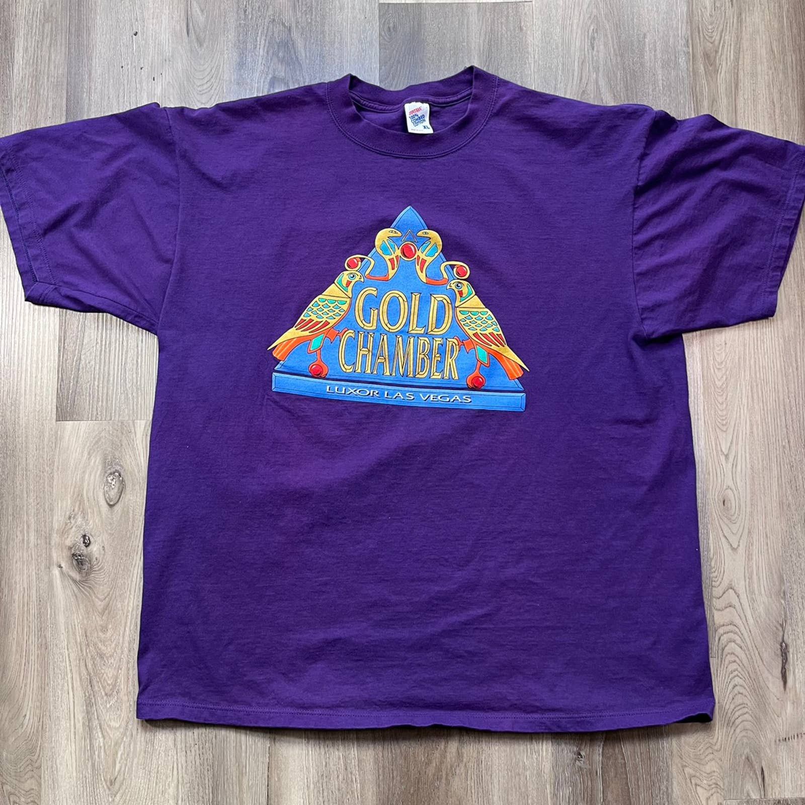 Vintage Vintage 1990’s Jerzees Luxor Gold Chamber Graphic Tee XL Size US L / EU 52-54 / 3 - 1 Thumbnail