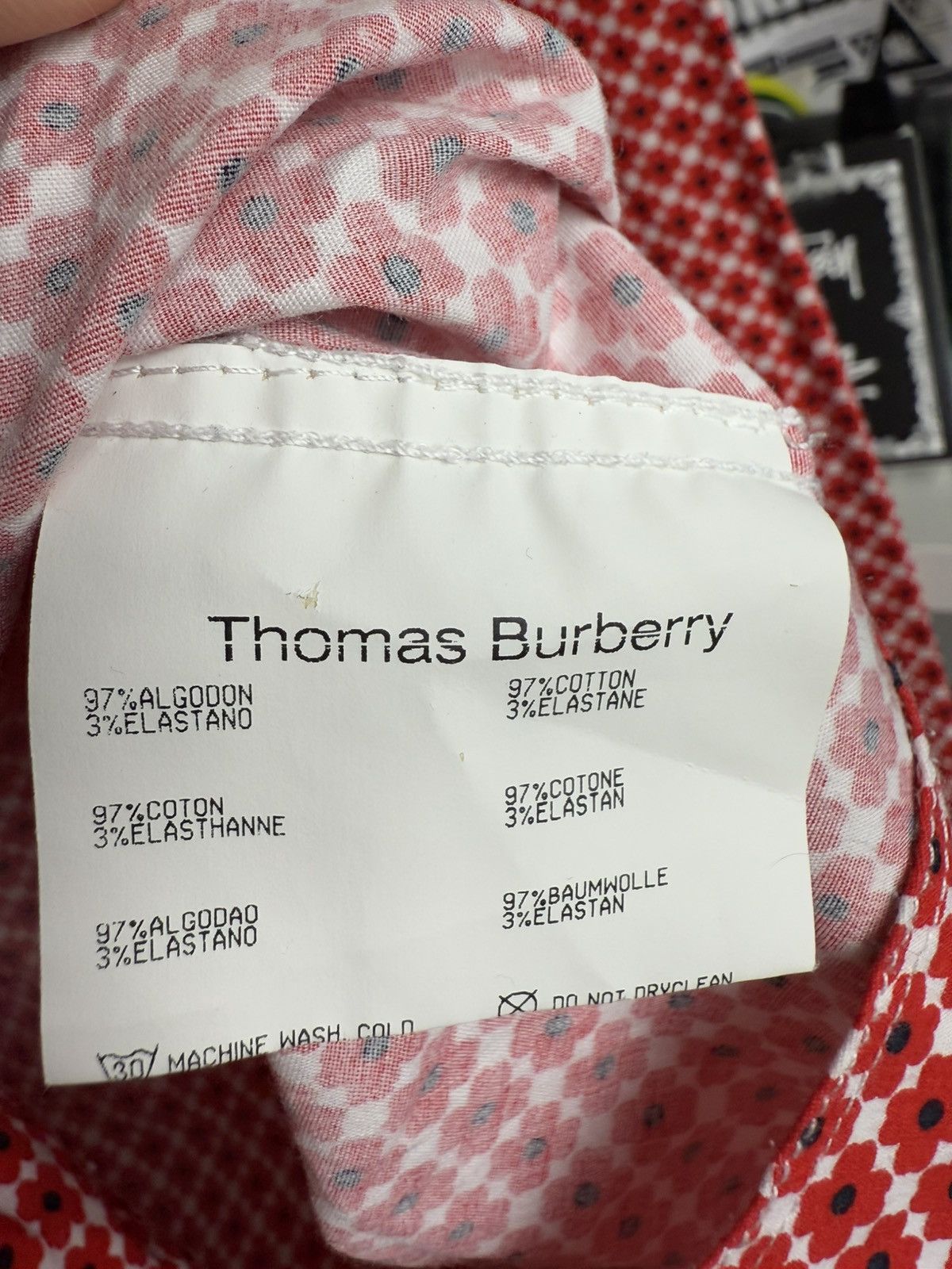 Burberry × Vintage Vintage y2k Thomas Burberry poppy all over print shirt L rare Size US L / EU 52-54 / 3 - 4 Thumbnail