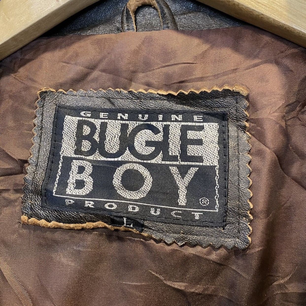 Bugle Boy Bugle Boy USA Type A-2 Flight Bomber Military Leather Jacket Size US L / EU 52-54 / 3 - 20 Thumbnail
