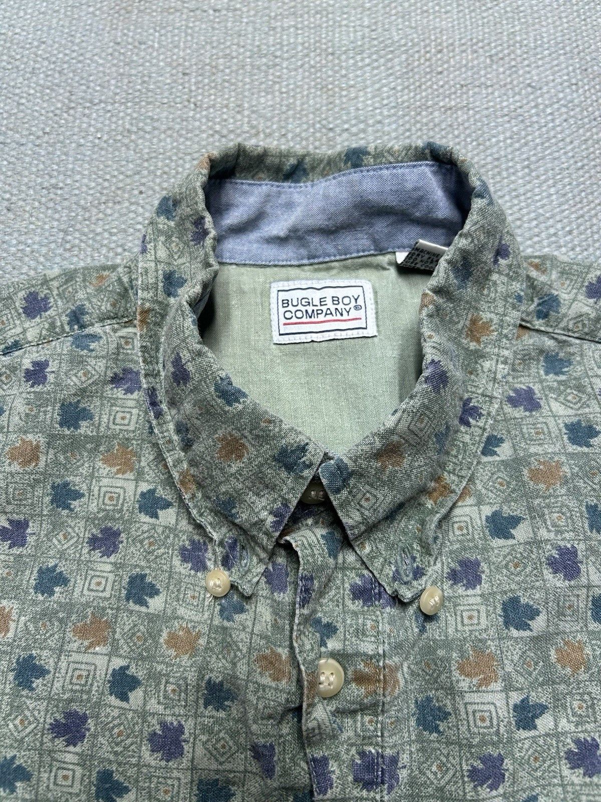 Vintage Bugle boy button shirt all over print geometric floral mediu Size US M / EU 48-50 / 2 - 3 Thumbnail