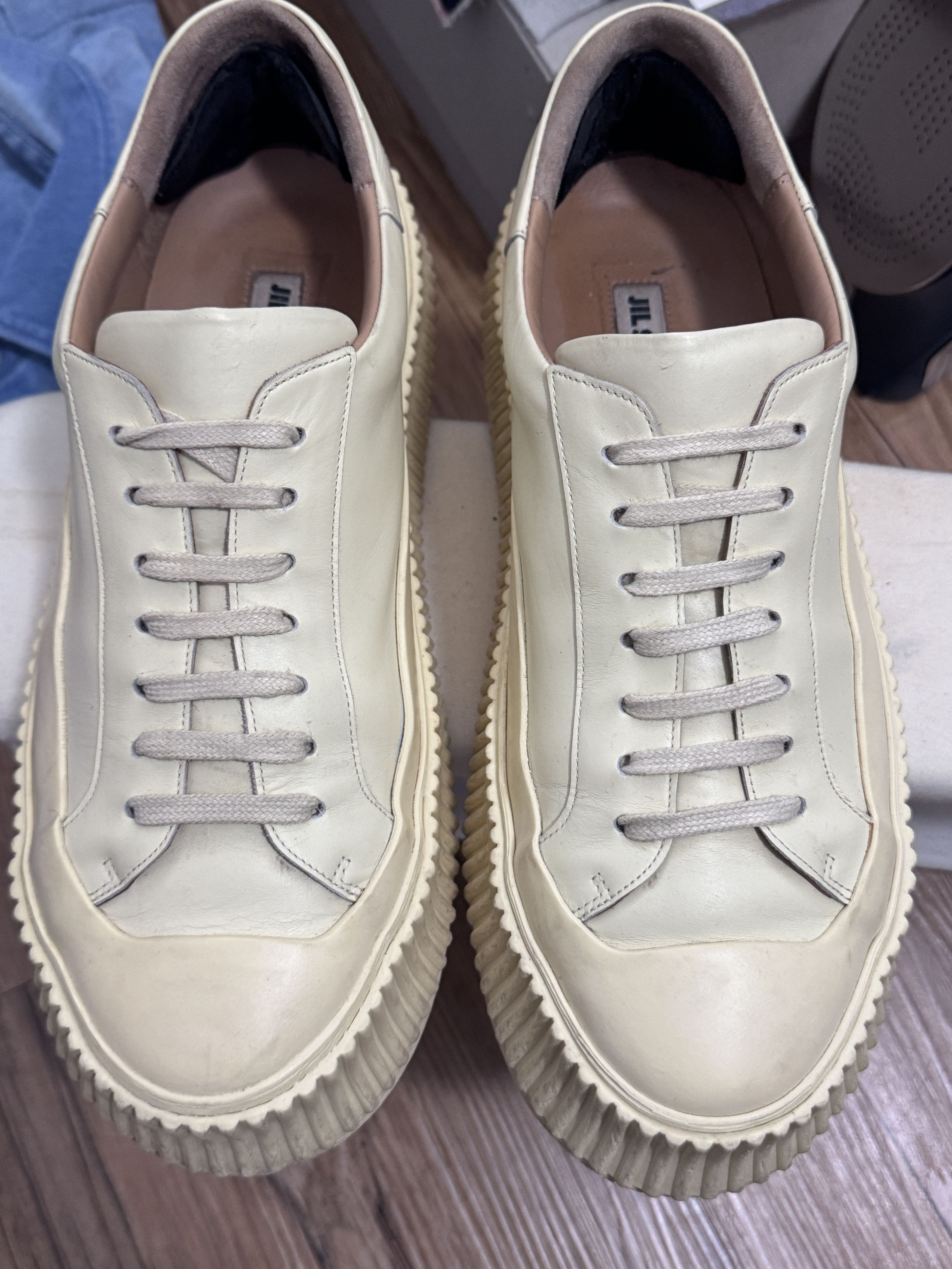 Jil Sander Jil Sander Agnellato Sneaker EU 42 US 9 Light Yellow Size US 9 / EU 42 - 9 Thumbnail