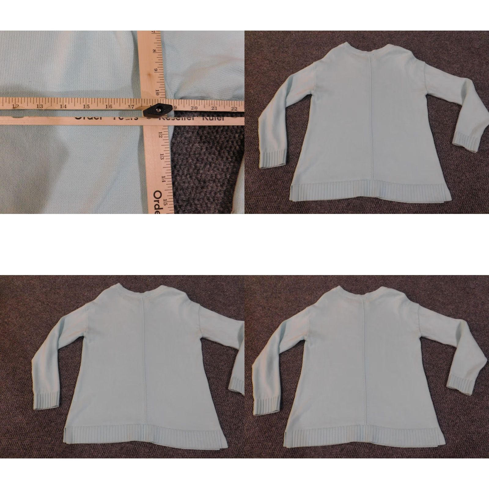 Talbots Talbots Sweater Womens Small Blue Pullover Cotton Knit Stretch Casual Crew Neck Button Knit Solid Modern Regular Mens? Wait. Size S / US 4 / IT 40 - 8 Thumbnail
