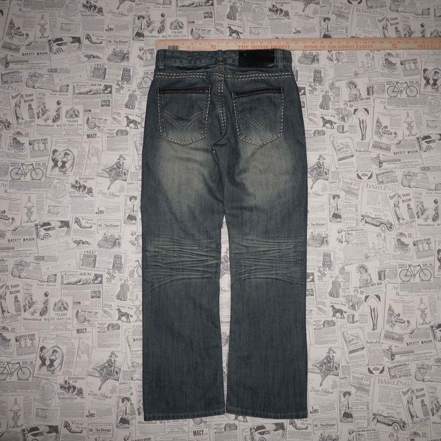 Vintage 30-Vintage Y2K LAMASINI faded baggy wide leg 00s denim jeans Size US 30 / EU 46 - 3 Thumbnail