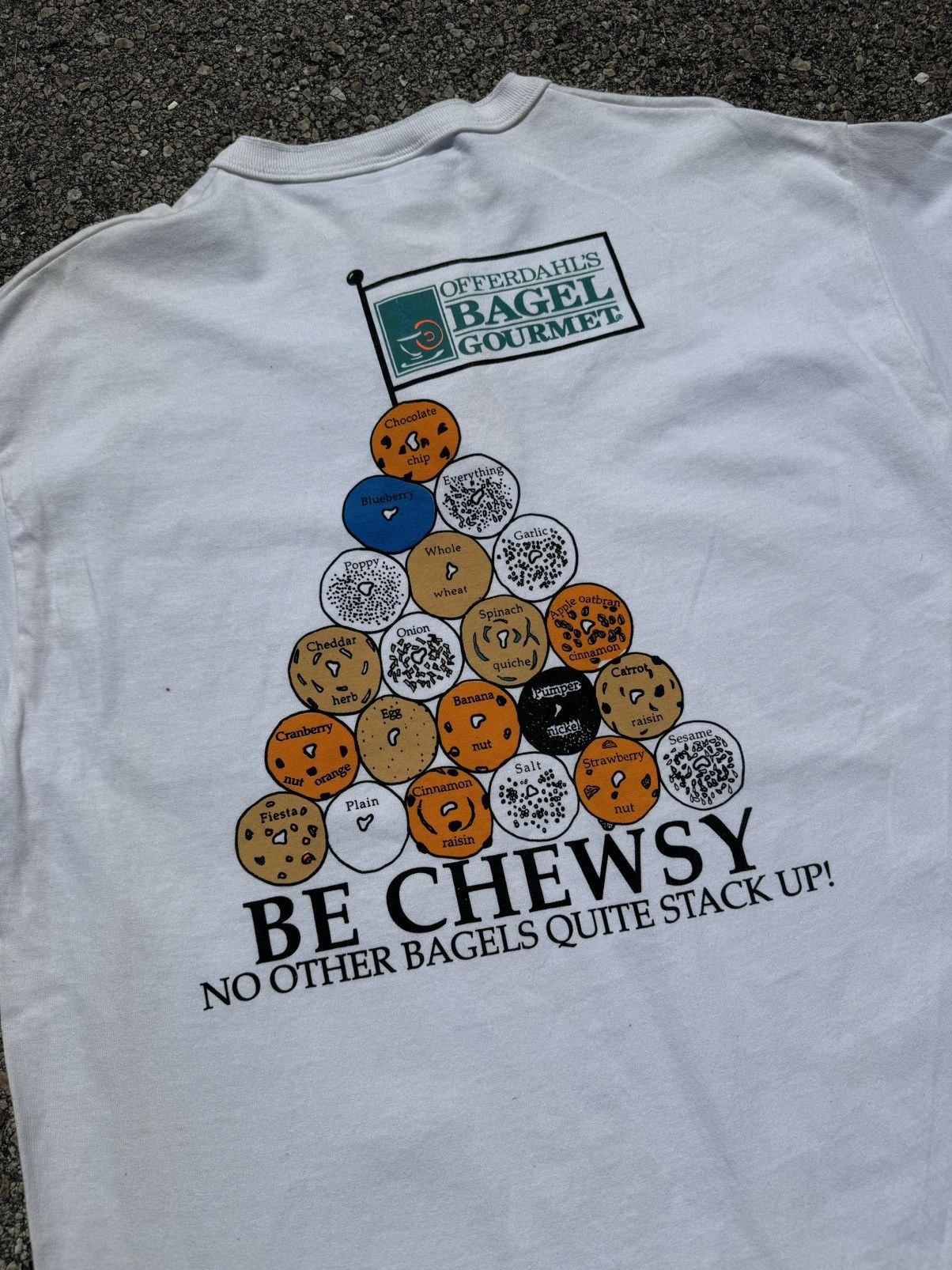 Anvil 90s vintage Be Chewsy John Offerdahl autographed bagel shop Size US XL / EU 56 / 4 - 6 Thumbnail