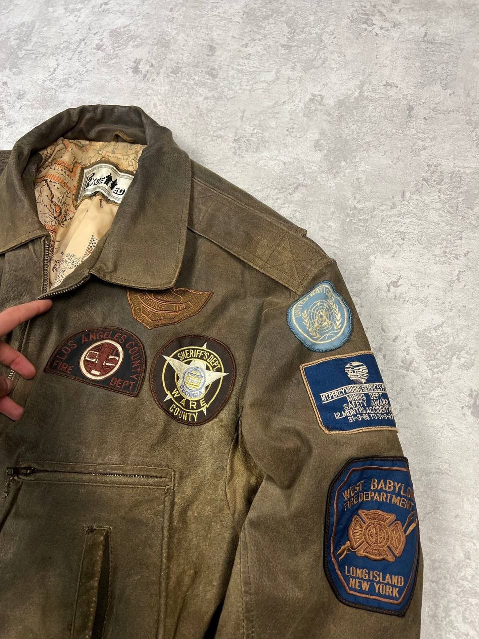 Excelled Vintage Excelled Leather Jacket Military Army Patches USA Size US XL / EU 56 / 4 - 7 Thumbnail