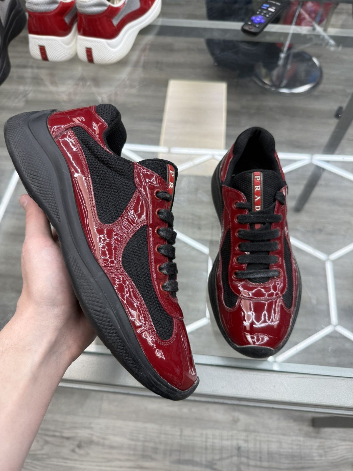 Prada Prada Cup Sneakers - Black/Red Size US 8 / EU 41 - 1 Thumbnail