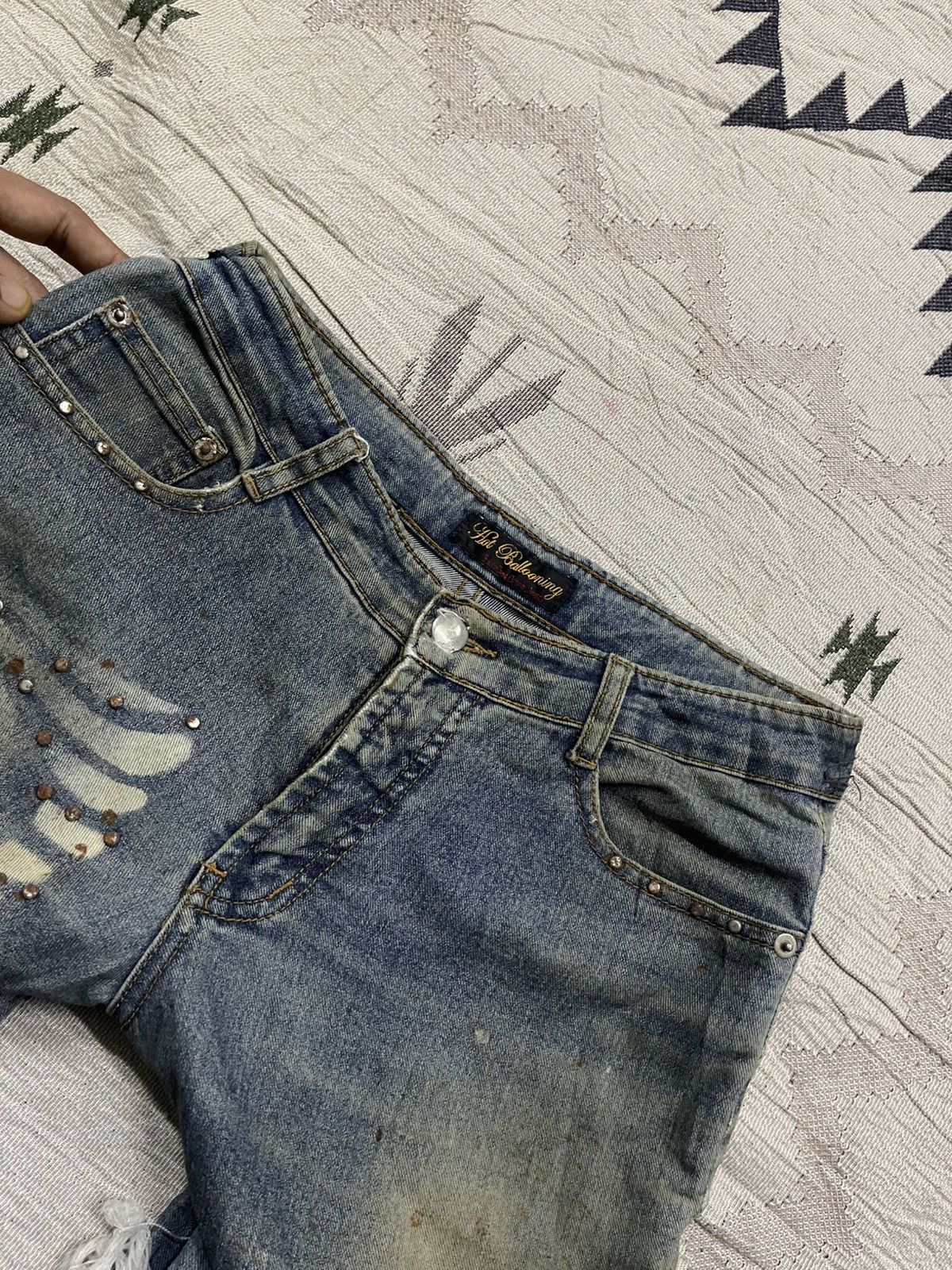 If Six Was Nine 2000s HOT BALLOONING FLARE DISTRESSED JEANS RARE DESIGN Size 26" / US 2 / IT 38 - 9 Thumbnail