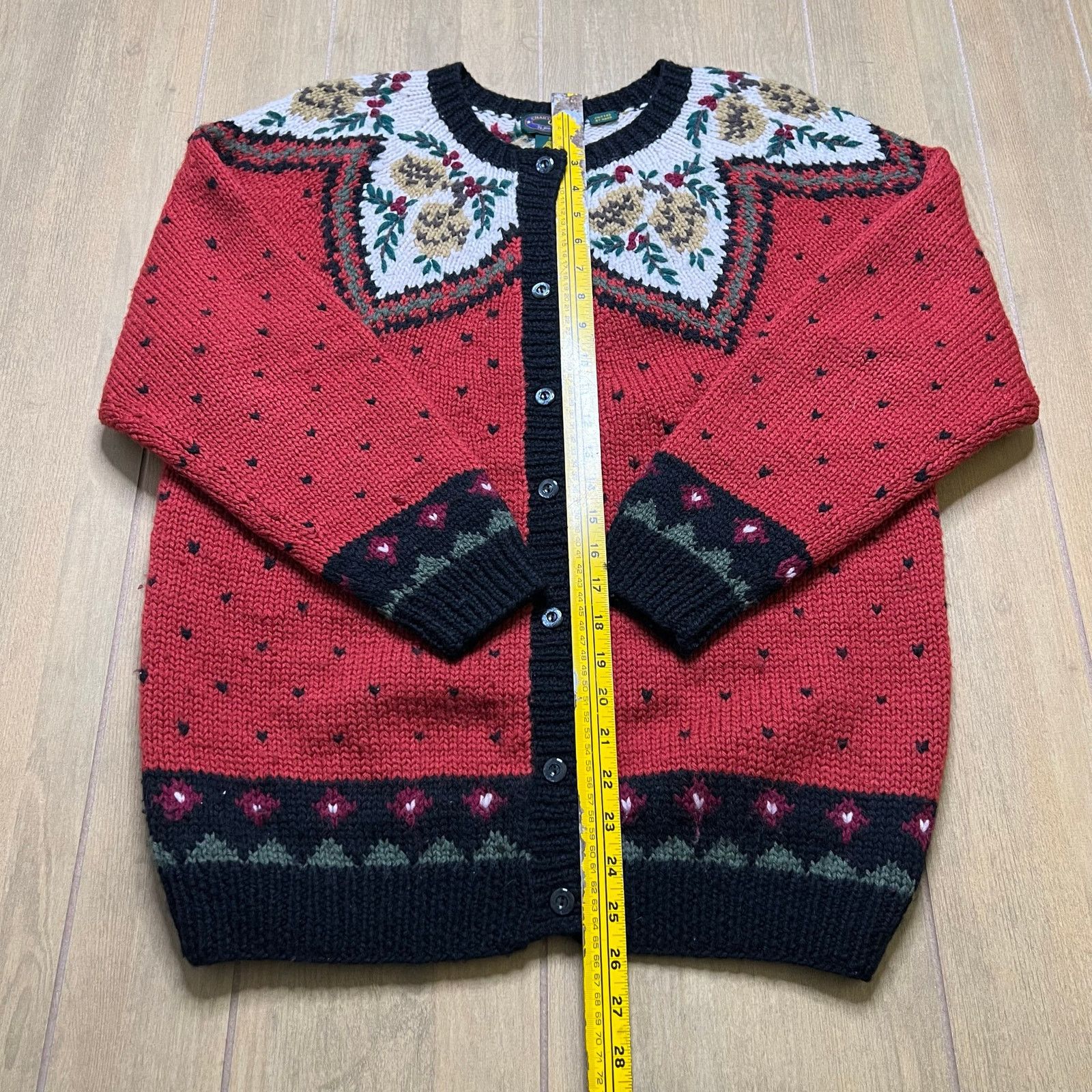 Chapter Charter Club Red Wool Holiday Theme Fair Isle Hand Knitted S Size S / US 4 / IT 40 - 5 Thumbnail