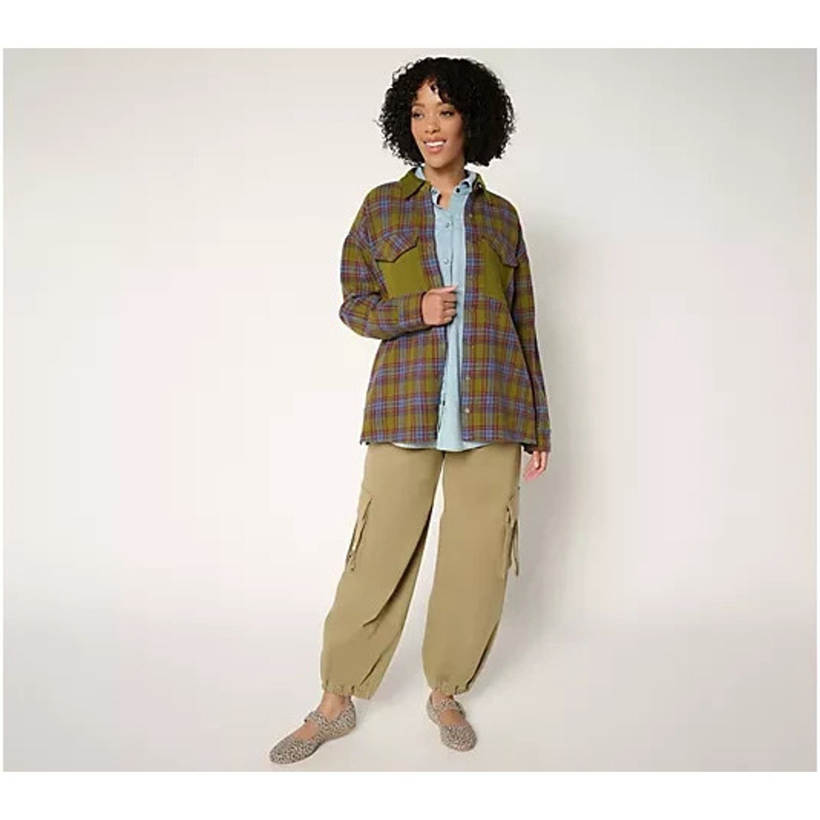 peaceminusone Peace Love World Brushed Flannel Plaid Jacket L A725594 Size L / US 10 / IT 46 - 4 Thumbnail