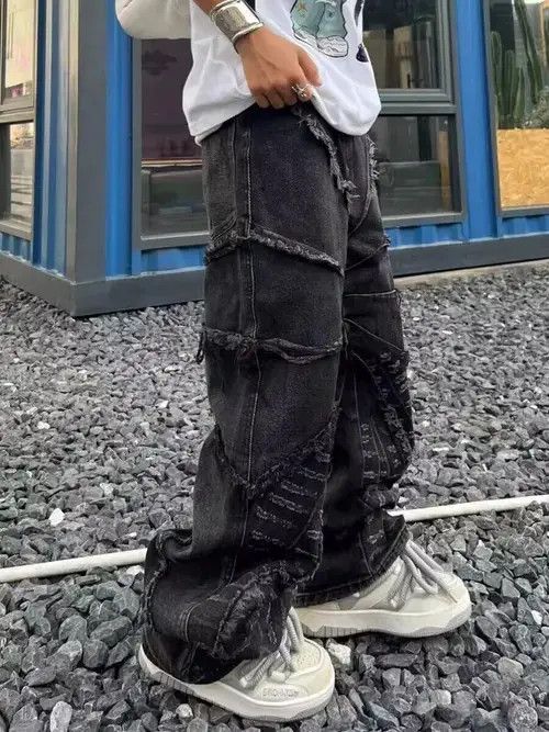 Japanese Brand Vintage Heavy Duty Fringed Straight Leg Jeans Size US 32 / EU 48 - 4 Thumbnail