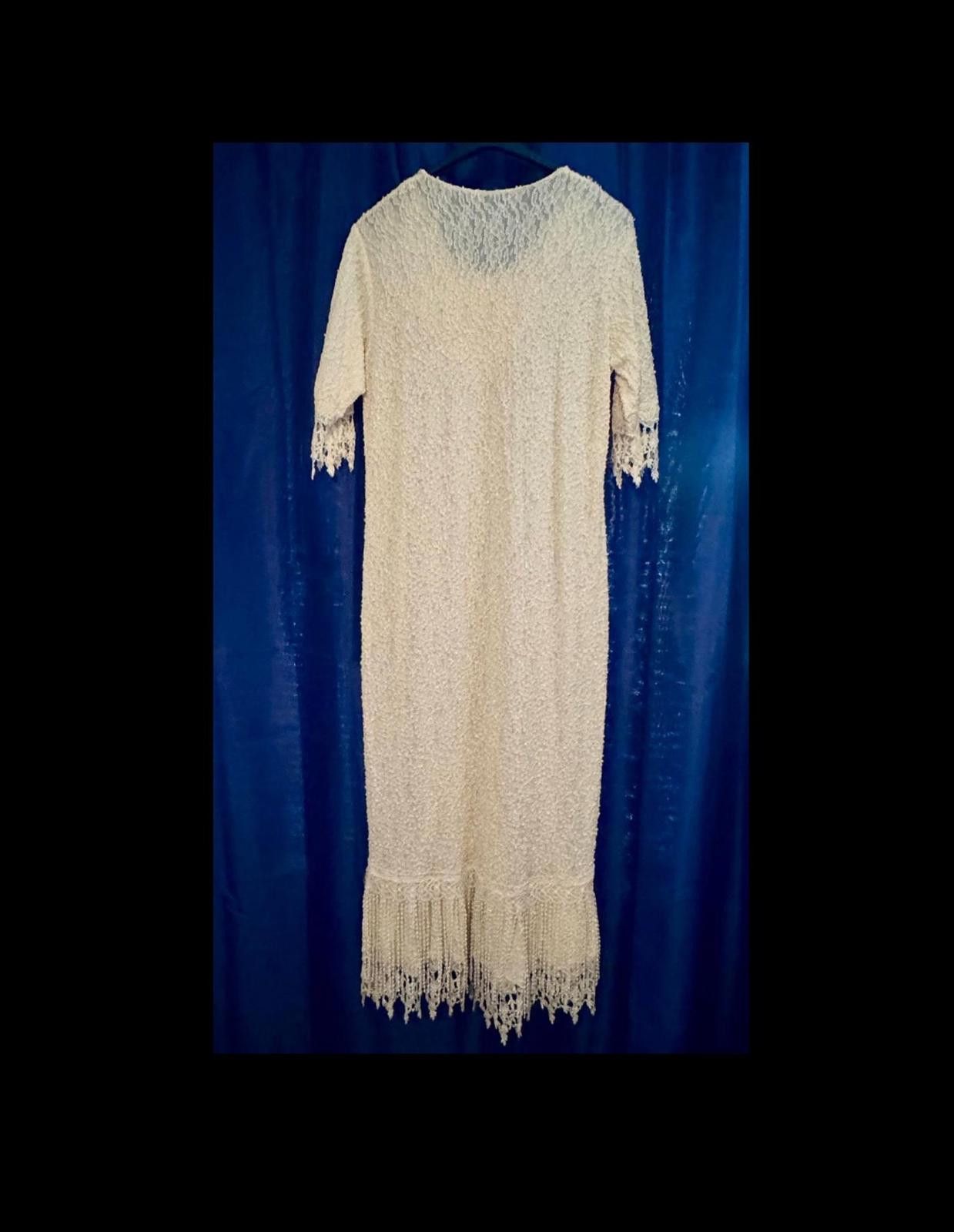 Designer Vintage Lace Dress with Intricate Embroidery by Phun Shirts Size XL / US 12-14 / IT 48-50 - 4 Thumbnail