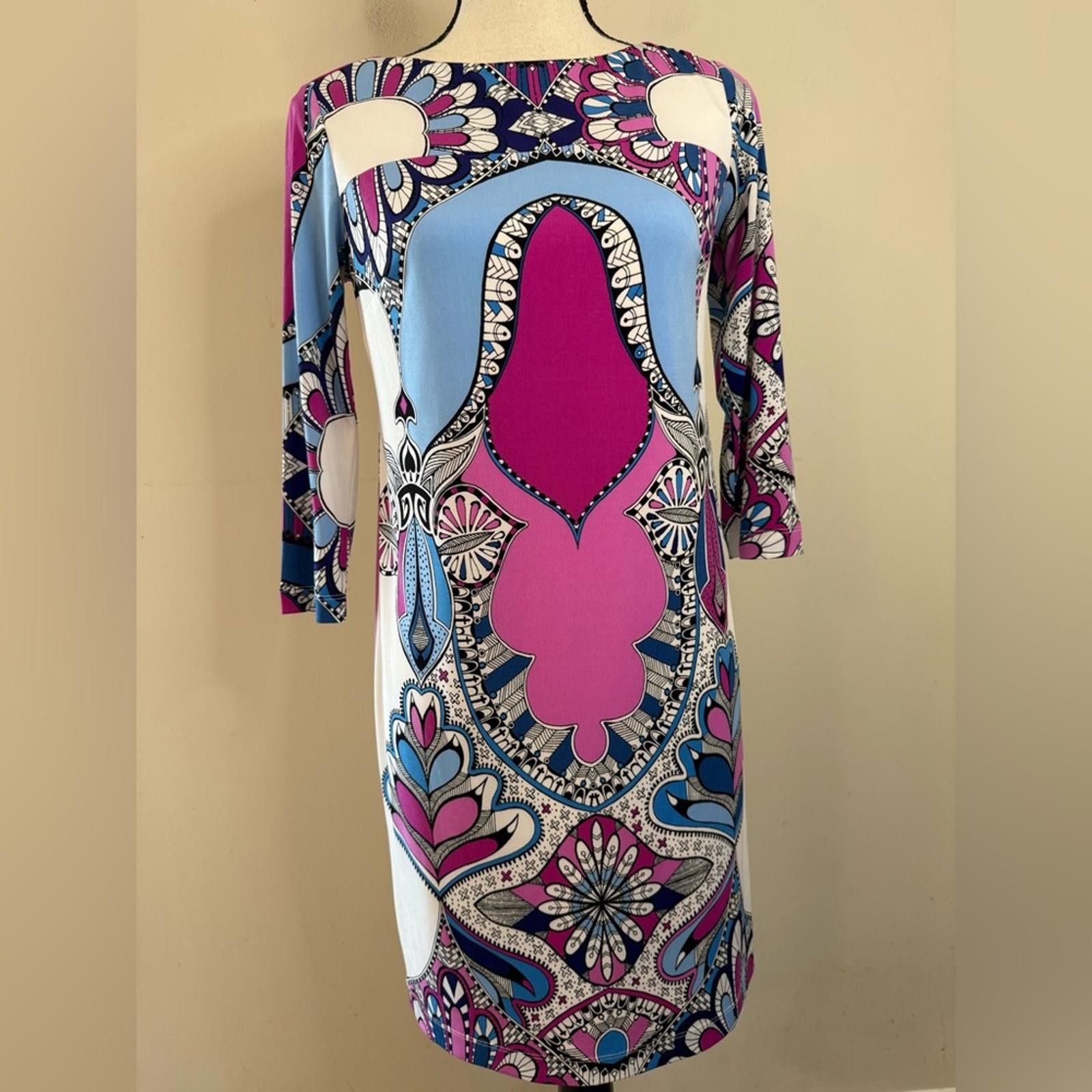 Other Donna Morgan ornate colorful midi sheath dress SZ 2 Size XS / US 0-2 / IT 36-38 - 1 Thumbnail