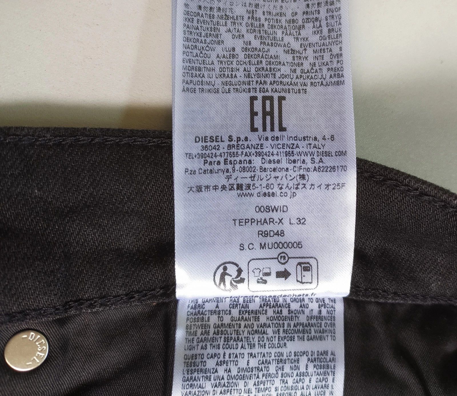 Diesel Diesel TEPPHAR-X L.32 MENS JEANS T/9772 Size US 32 / EU 48 - 9 Thumbnail