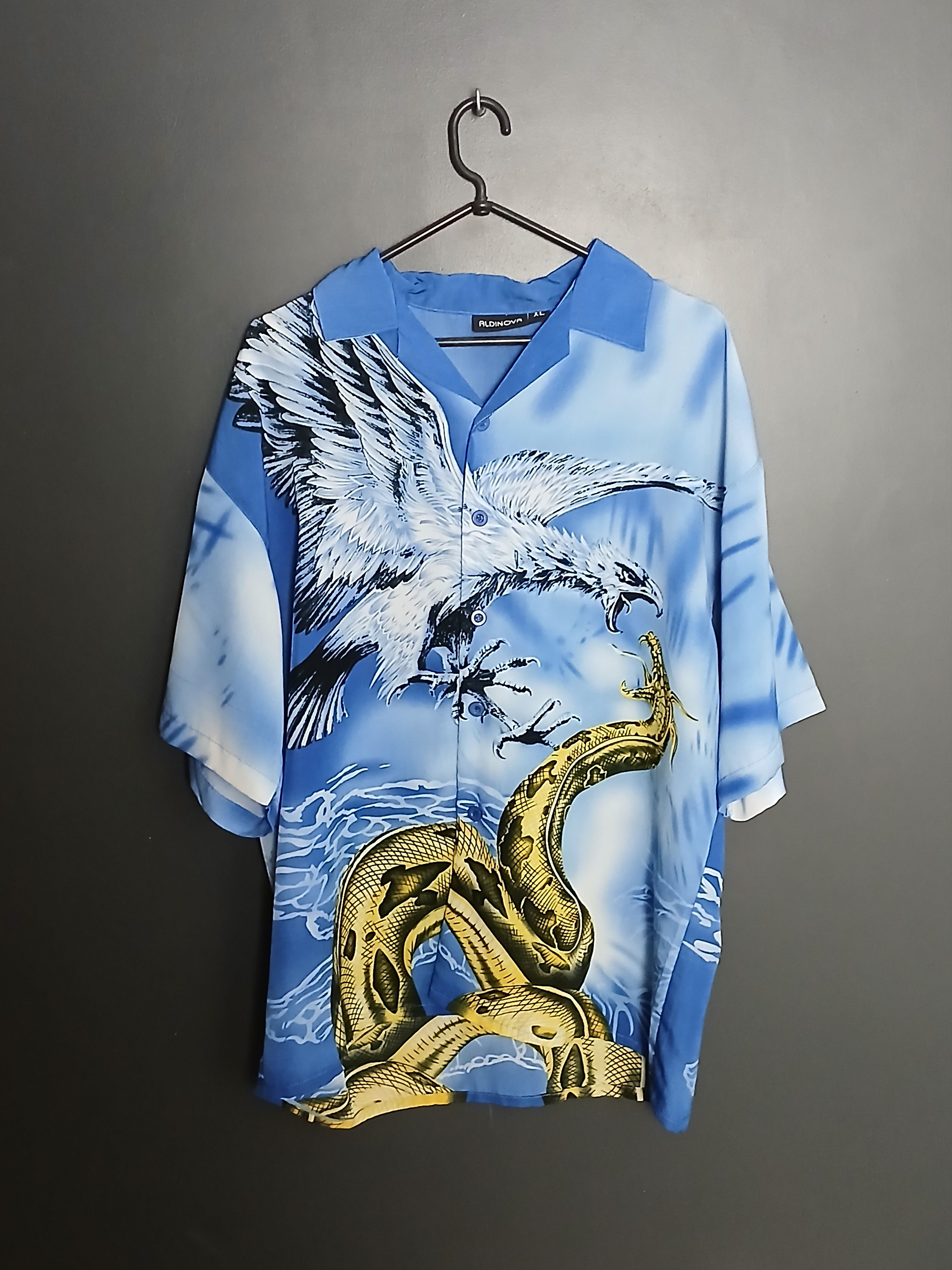Japanese Brand Sukajan Dragon vs Eagle All Over Print Shirt Size US XL / EU 56 / 4 - 1 Thumbnail