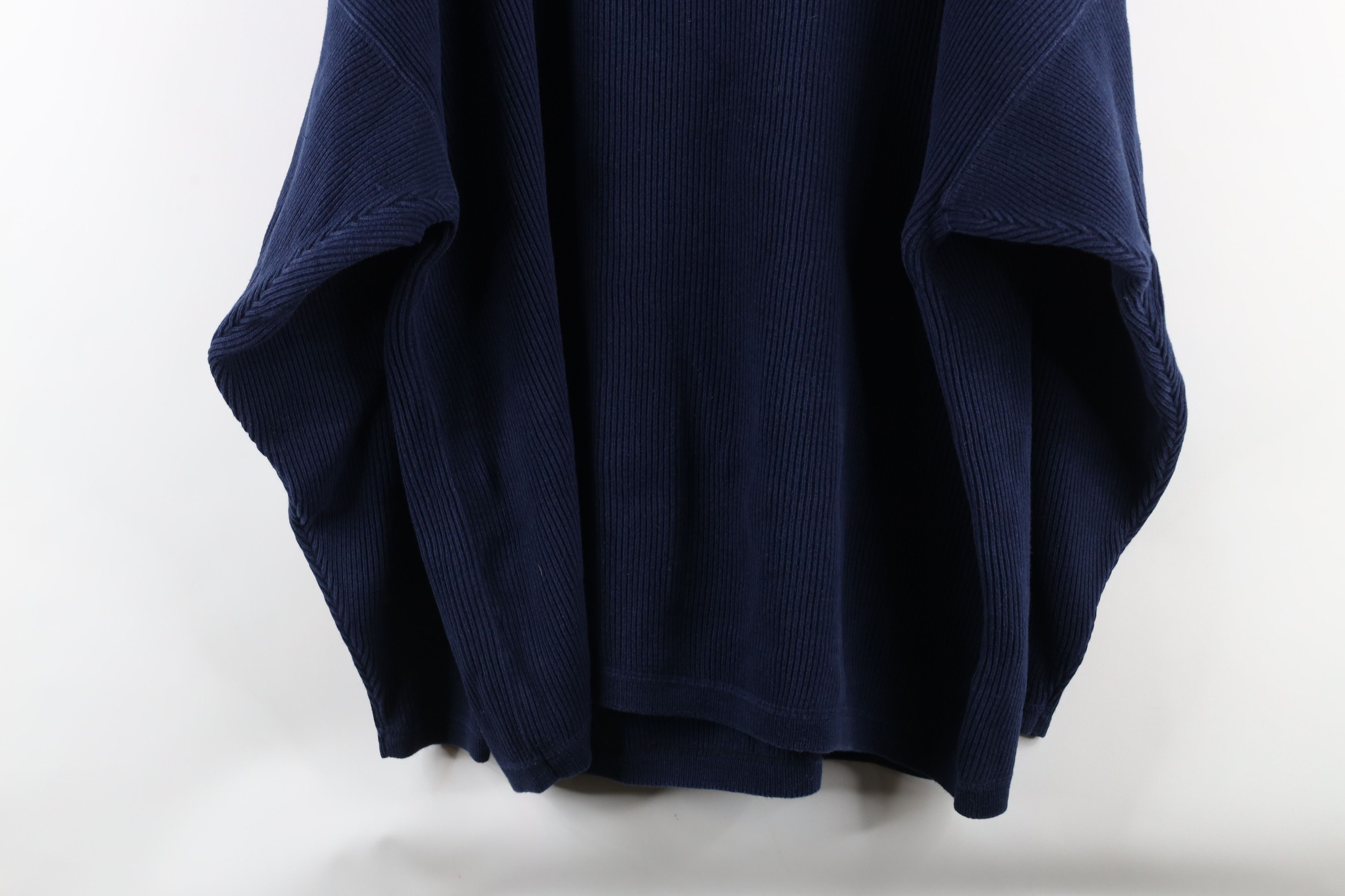 Eddie Bauer × Vintage Vintage 90s Eddie Bauer Cotton Ribbed Knit Sweater Blue Size ONE SIZE - 8 Thumbnail