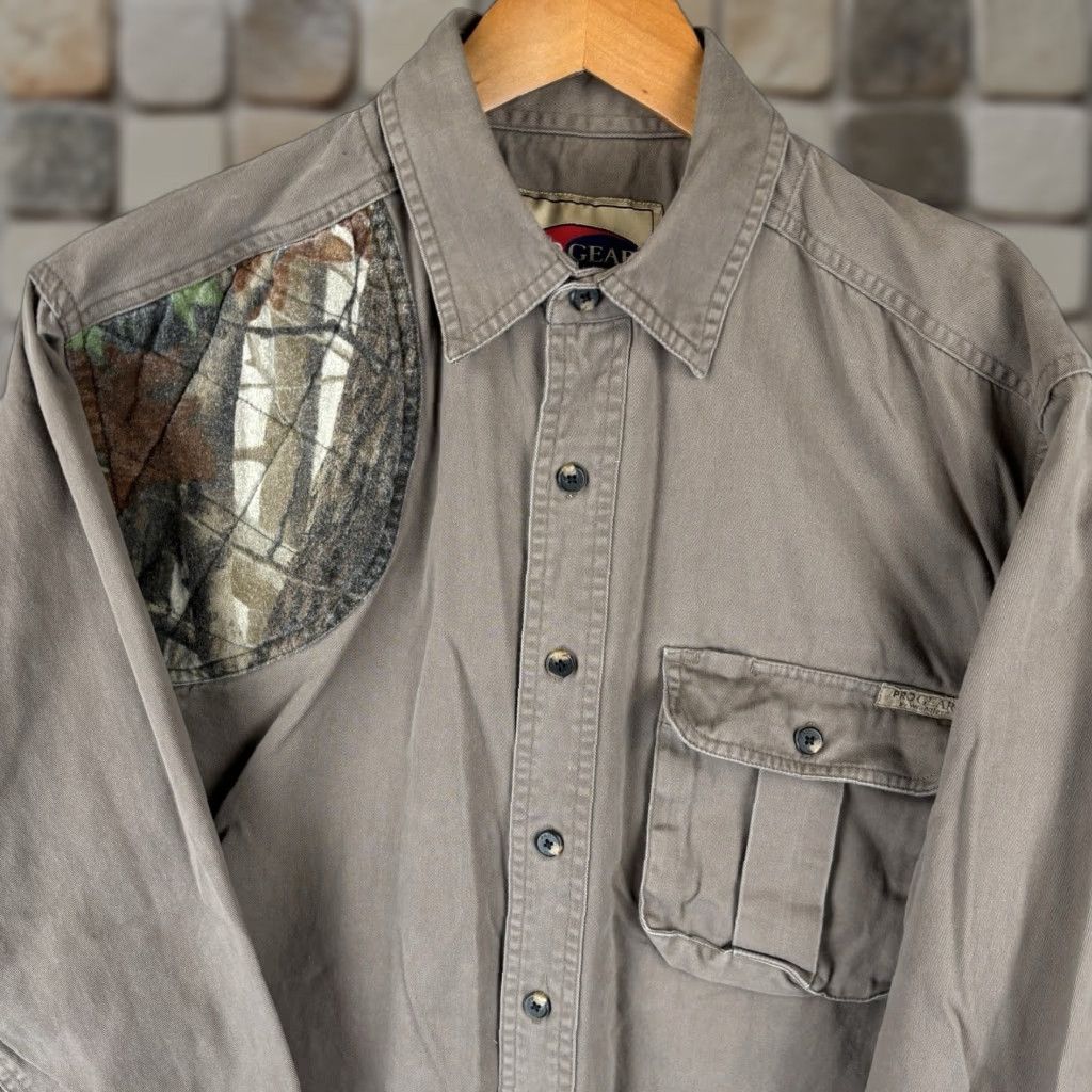 Wrangler VINTAGE Wrangler Pro Gear Shooting Shirt Mens Large Tan Camo Trim Hunting Brushpopper Size US L / EU 52-54 / 3 - 1 Thumbnail
