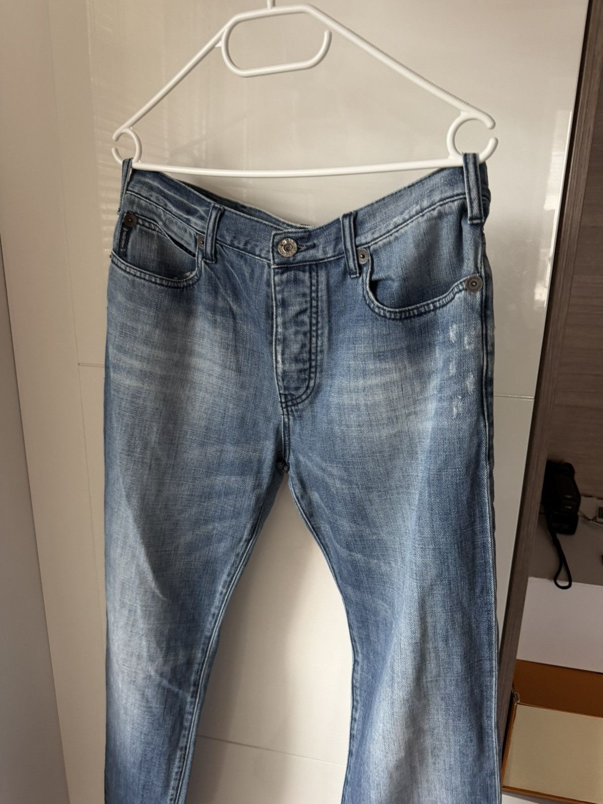 Armani Vintage Armani Jeans Avant Garde Opium Y2k White Jeans Size US 33 - 24 Thumbnail