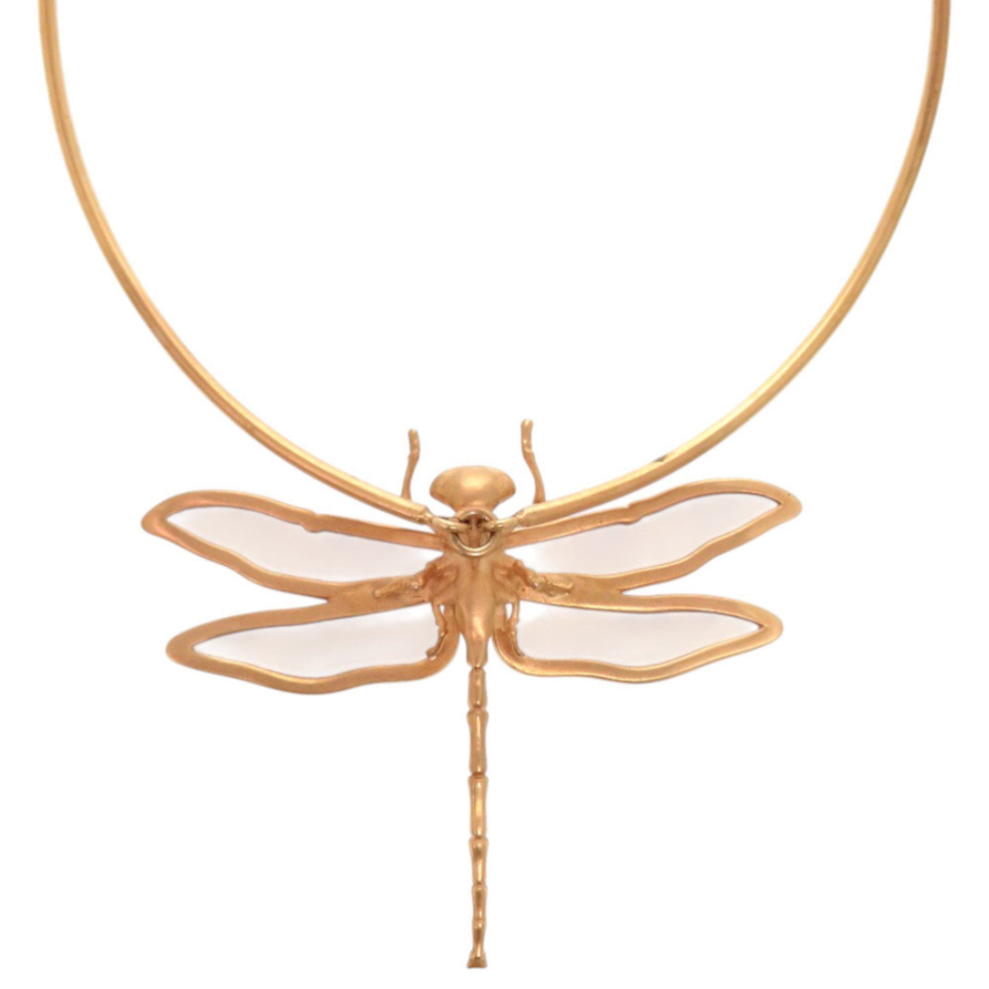 Dior Christian Dior Like new Dior Herbarium Dragonfly Metal Resin Pink Gold Clear Necklace 1506 Size ONE SIZE - 1 Thumbnail