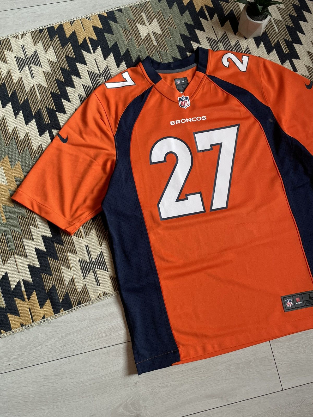 NFL × Nike Vintage Nike NFL Broncos #27 Casey Jersey Size US L / EU 52-54 / 3 - 4 Thumbnail
