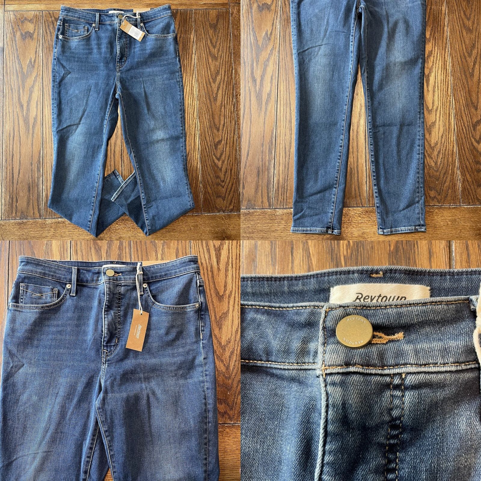 Vintage Revtown Jeans Women's High Rise Skinny 31R Medium Blue Stretch Denim 31x29 Size 24" / US 00 / IT 34 - 8 Thumbnail