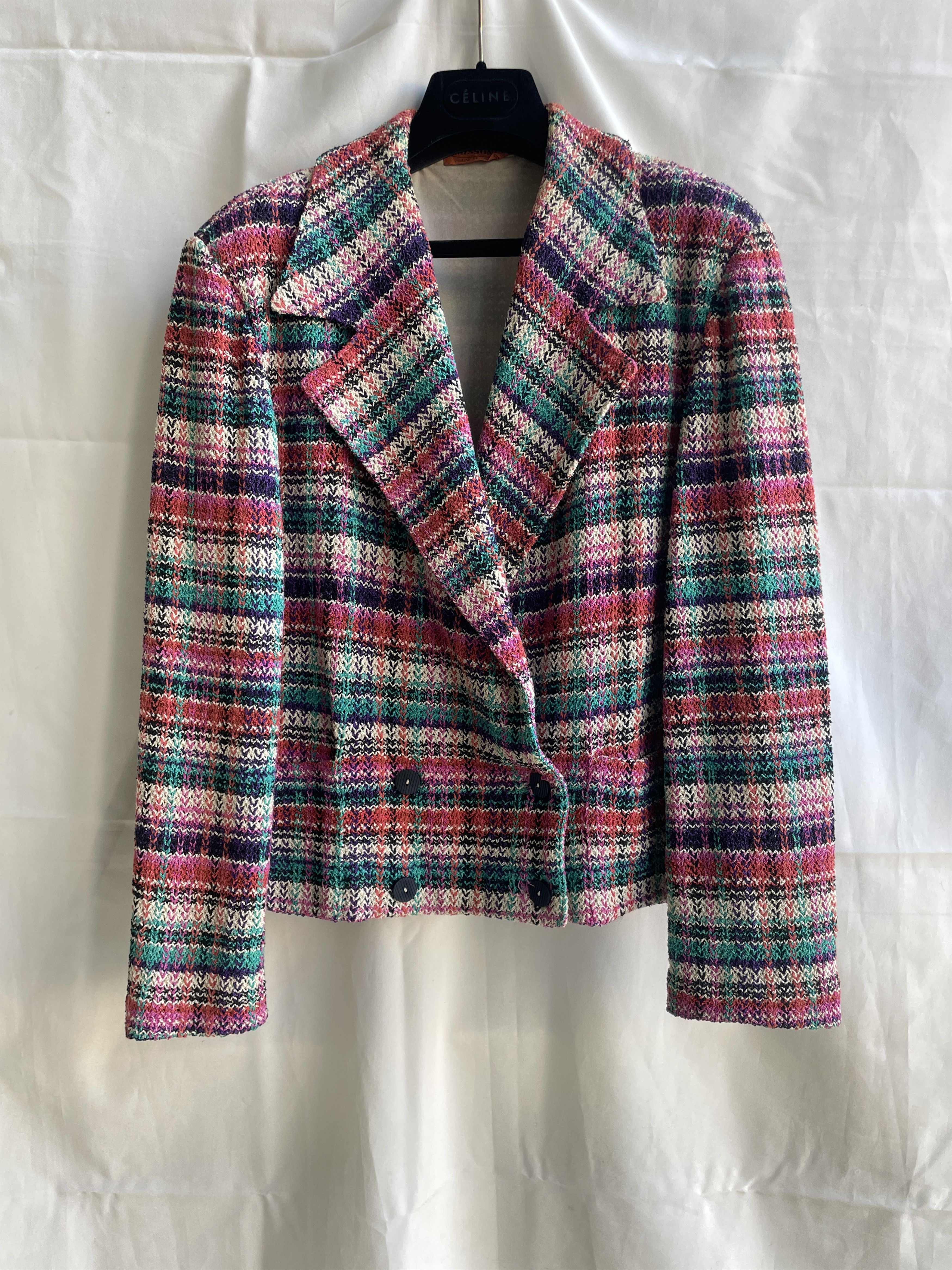 Missoni Missoni Vintage 90's Womens Woven Double Breasted Blazer Size L / US 10 / IT 46 - 1 Thumbnail