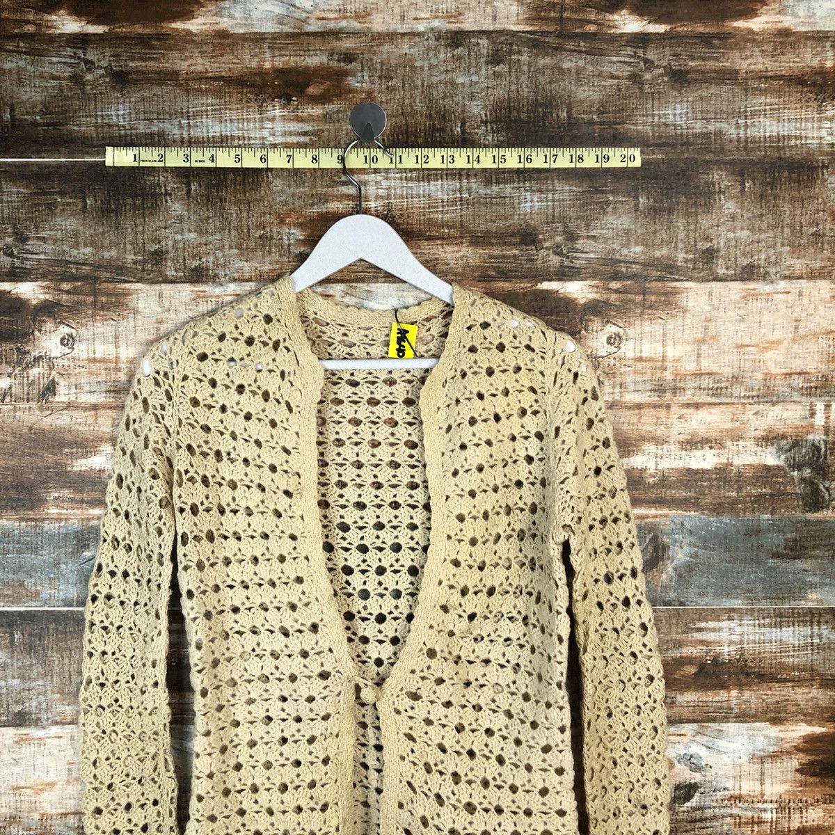 Vintage Japan vintage crochet meshnet Cardigan Knitwear #A1640 Size M / US 6-8 / IT 42-44 - 2 Thumbnail