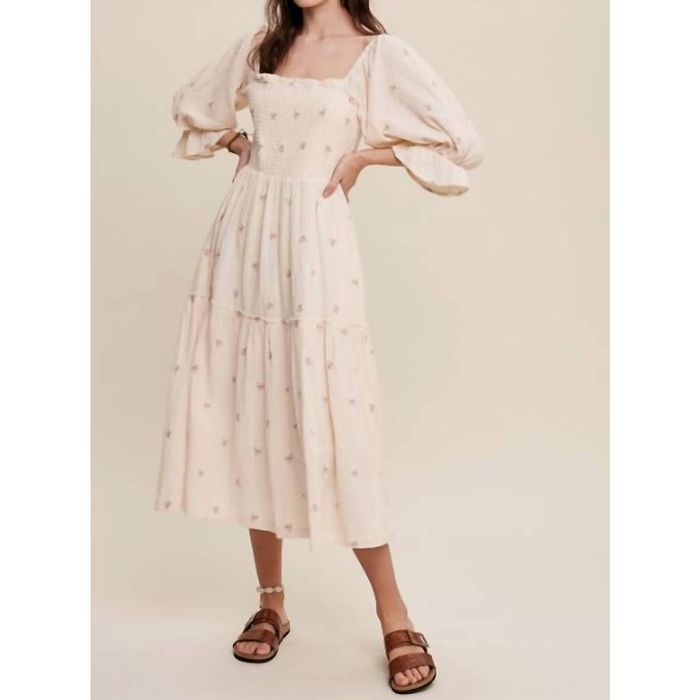 Designer LISTICLE Ditzy Maxi Dress In Cream | Grailed