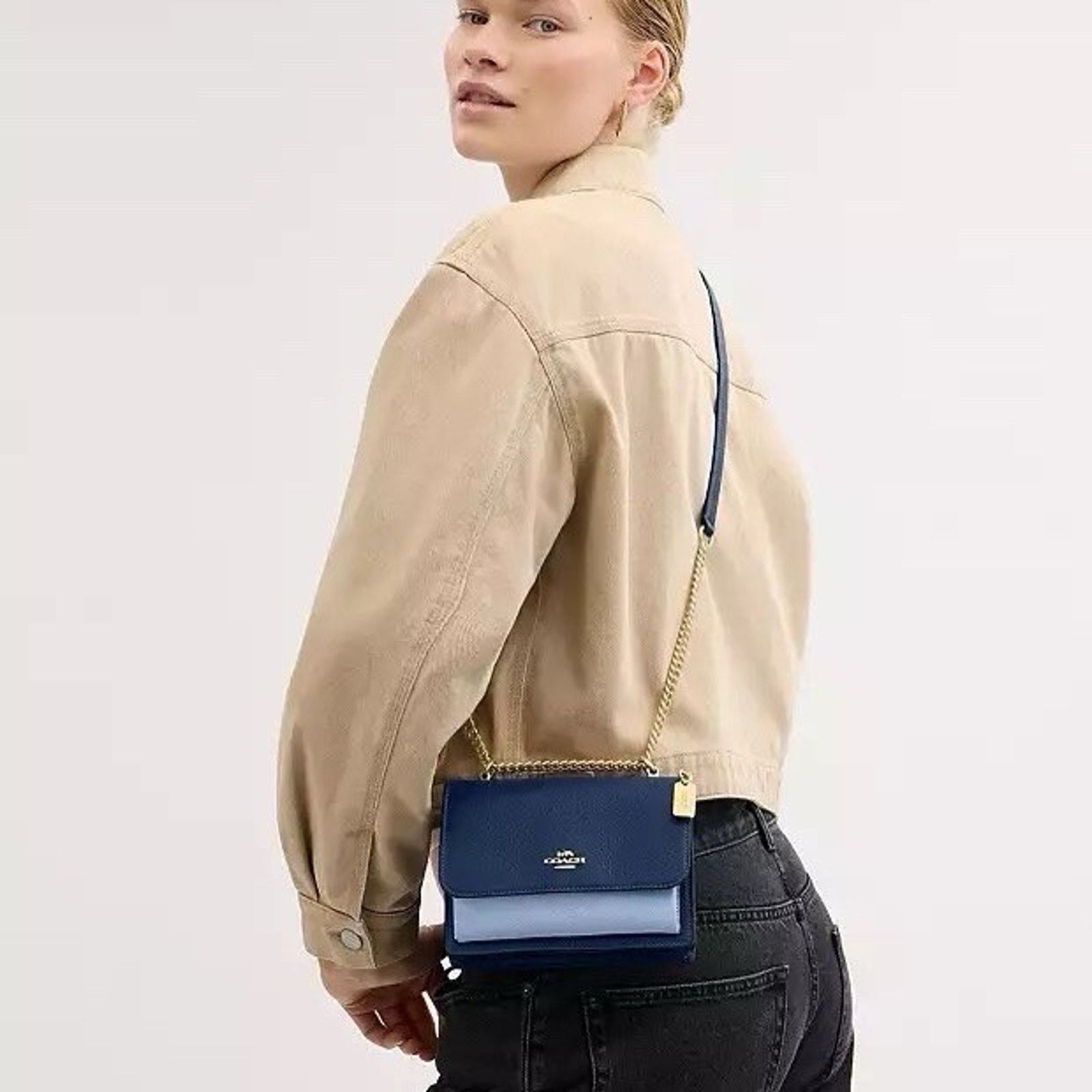 Coach NWT COACH Mini Klare Crossbody Bag CAN19 Deep Blue/Blue Bell Size ONE SIZE - 11 Thumbnail