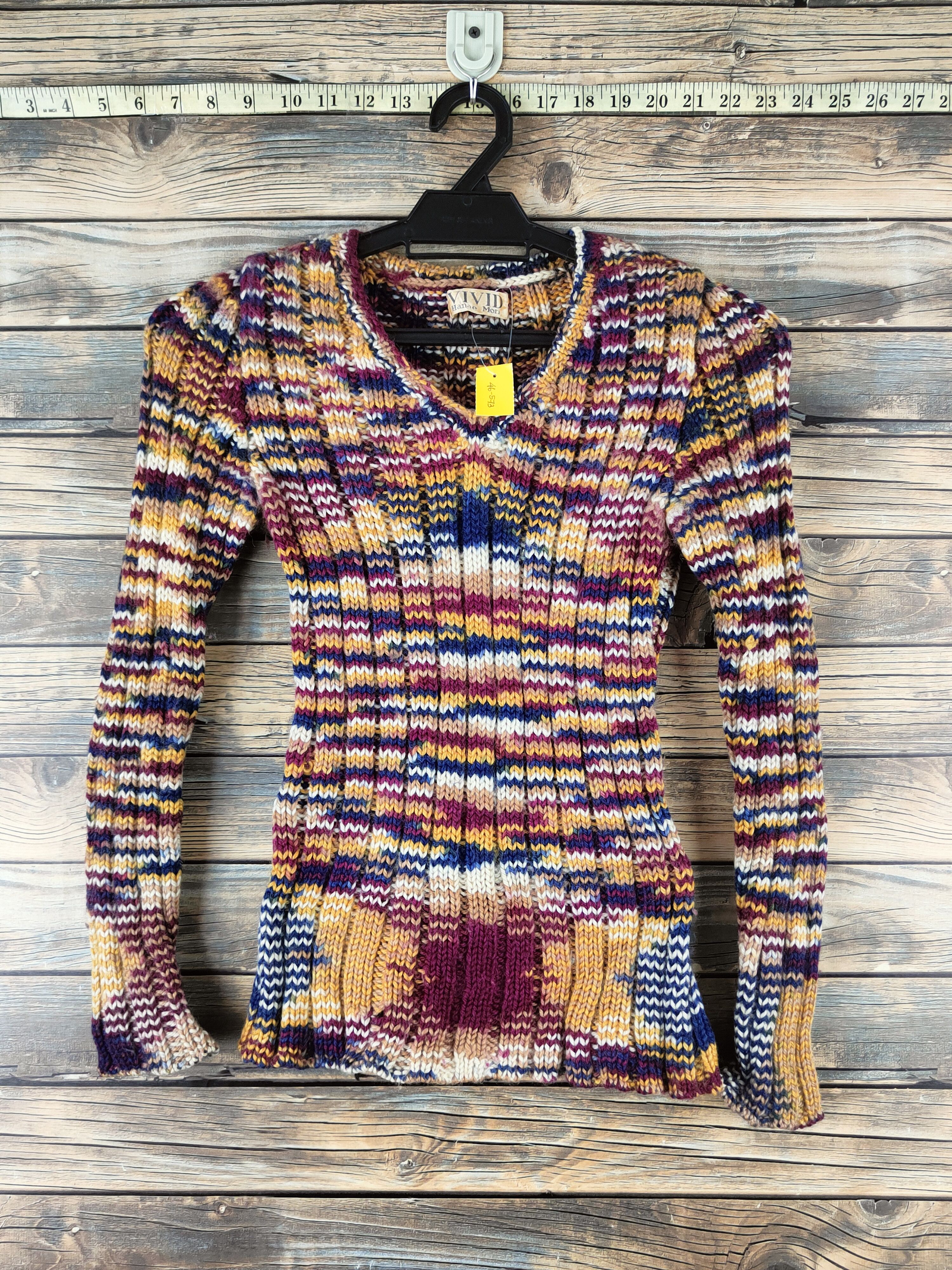 Hanae Mori DL Hanae Mori-Vivid Mix Knitwear Sweatshirts #46-573 Size S / US 4 / IT 40 - 1 Thumbnail