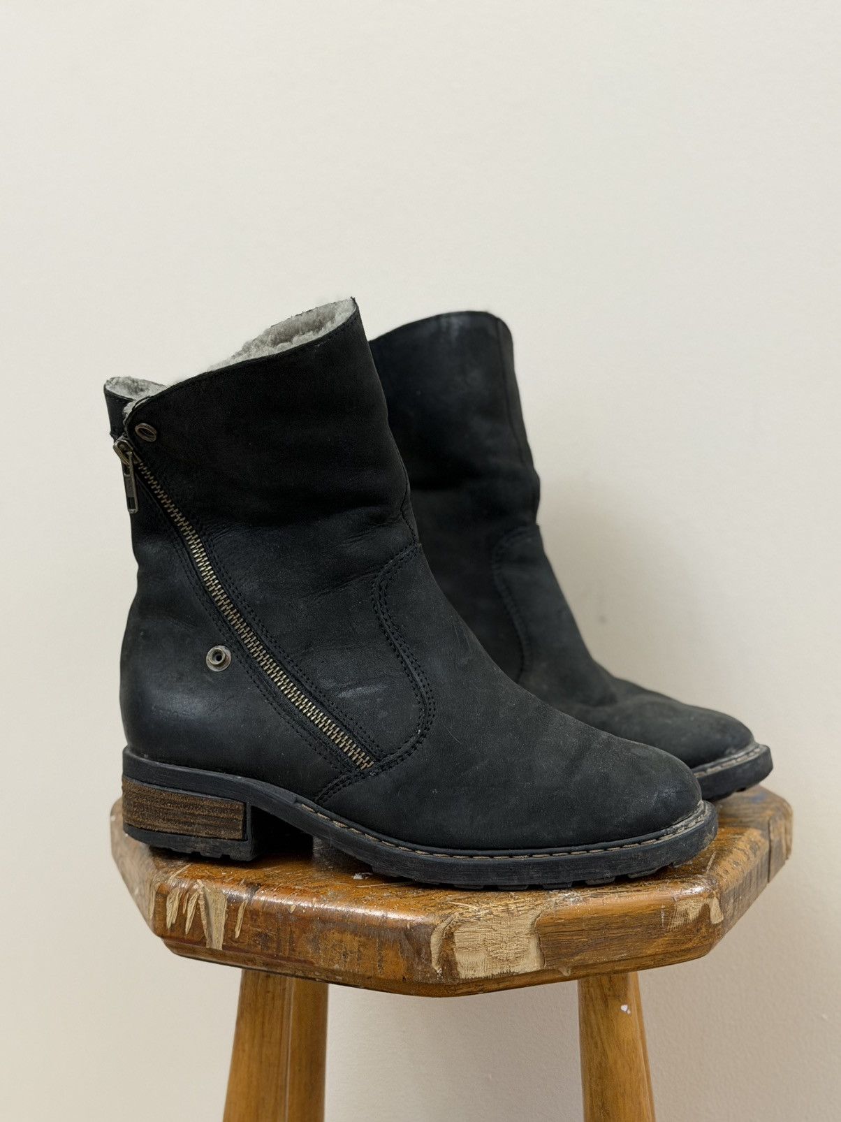 Japanese Brand VTG Ankle-Zip Vestern Distressed Buckle Strap Biker Boots Size US 9 / IT 39 - 2 Thumbnail