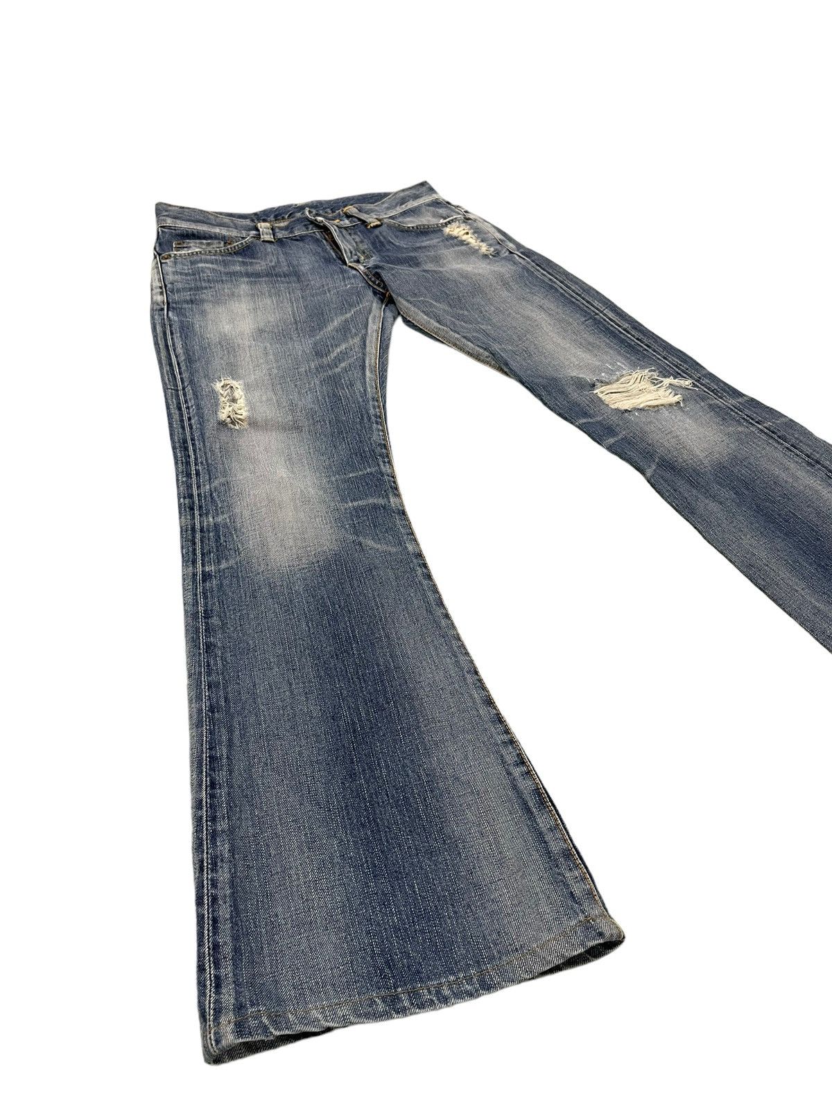 Edwin Flare Jeans Edwin Japan Distress Low Rise Boot Cut 6🟦3 Size US 29 - 3 Thumbnail