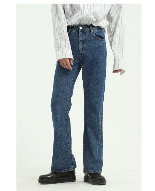 Japanese Brand Hiroko x Mayu Dark blue washed non-stretch bootcut jeans Size US 32 / EU 48 - 2 Thumbnail